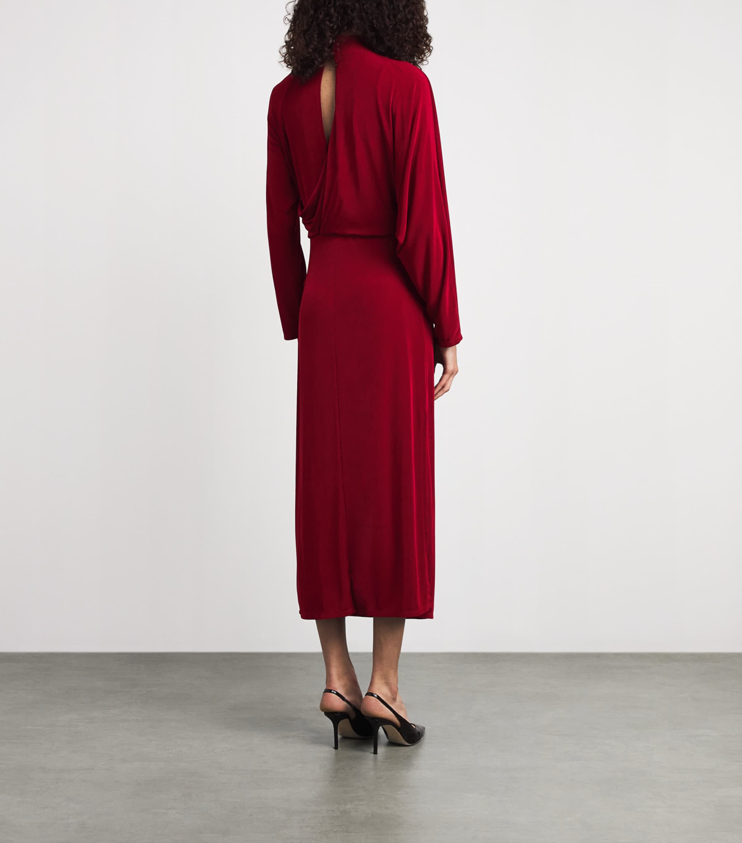 CAMILLA AND MARC Womens Draped Ravine Midi Dress Cherry Image 4