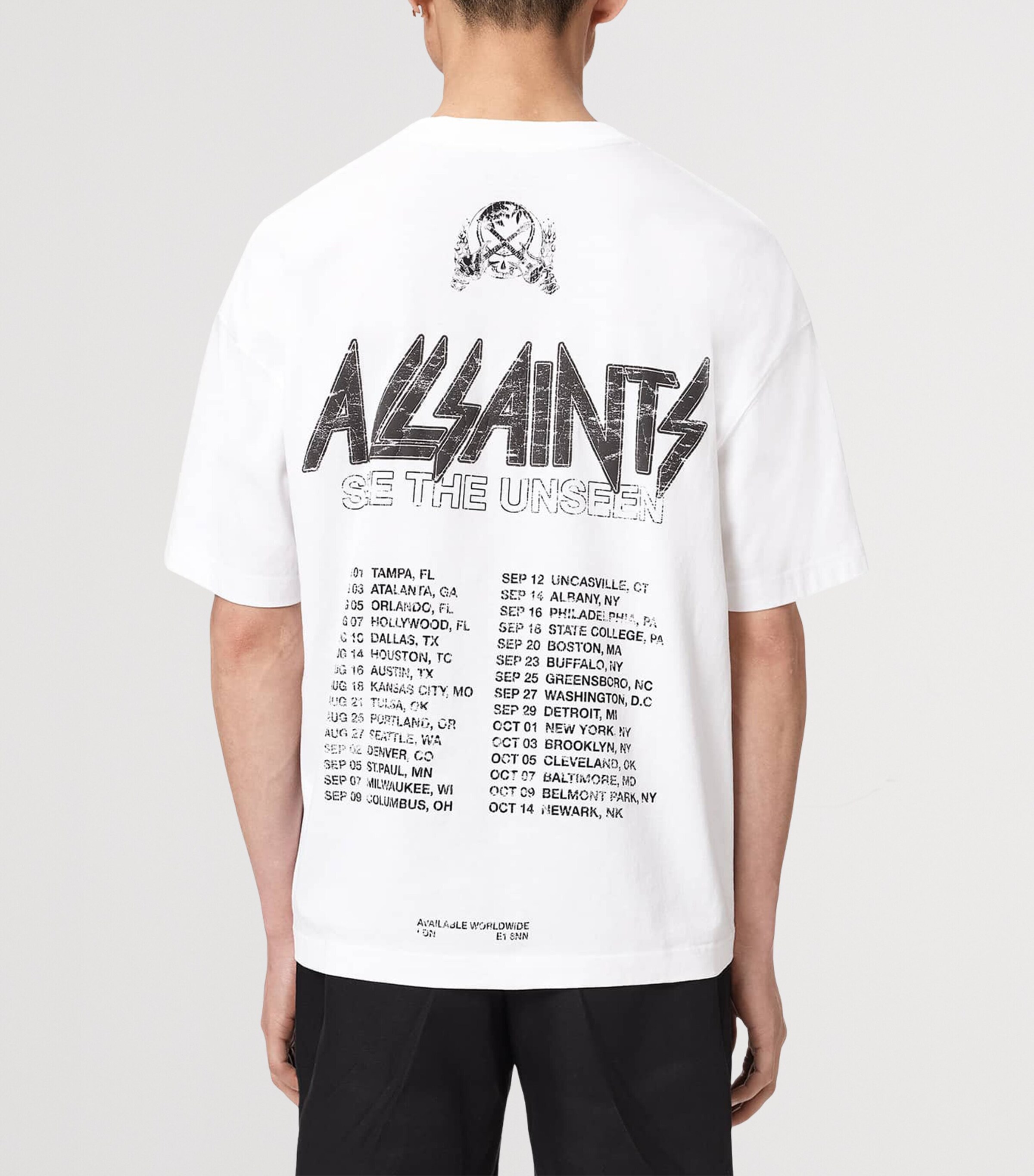 AllSaints Mens Organic Cotton Chromium T-Shirt Ashen White Image 4