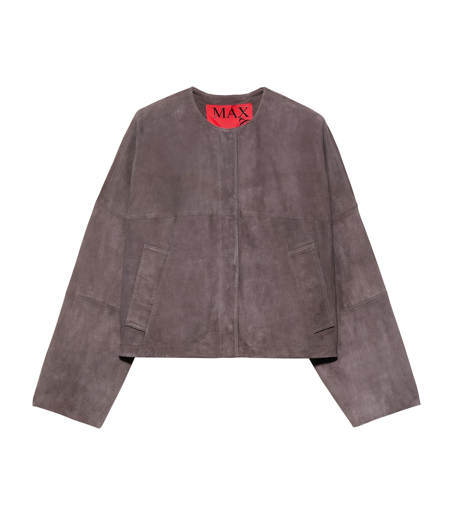 MAX&Co. Womens Suede Loose-Fit Jacket Chocolate Image 1