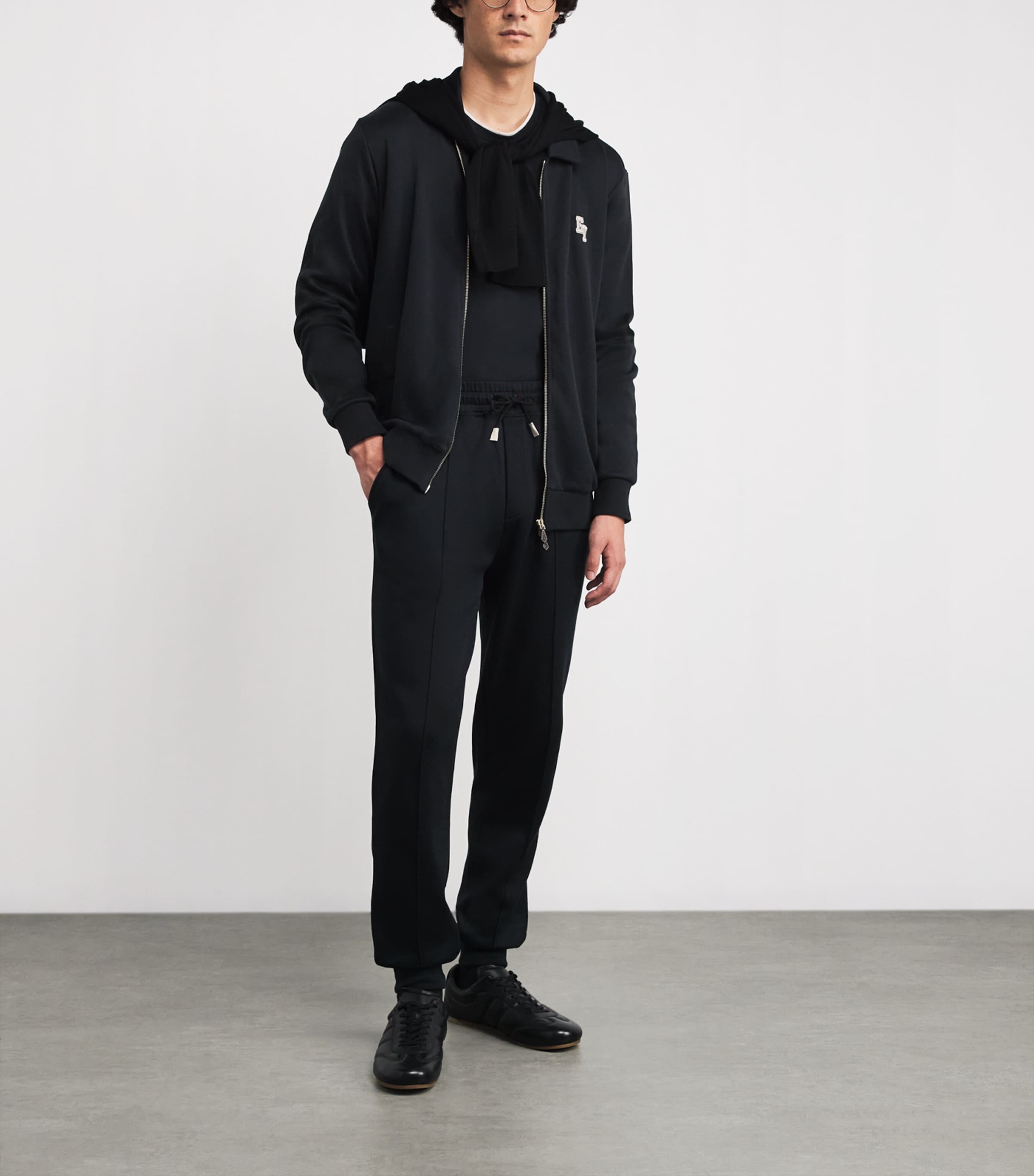 Cotton-Blend Logo Track Jacket NERO Image 2