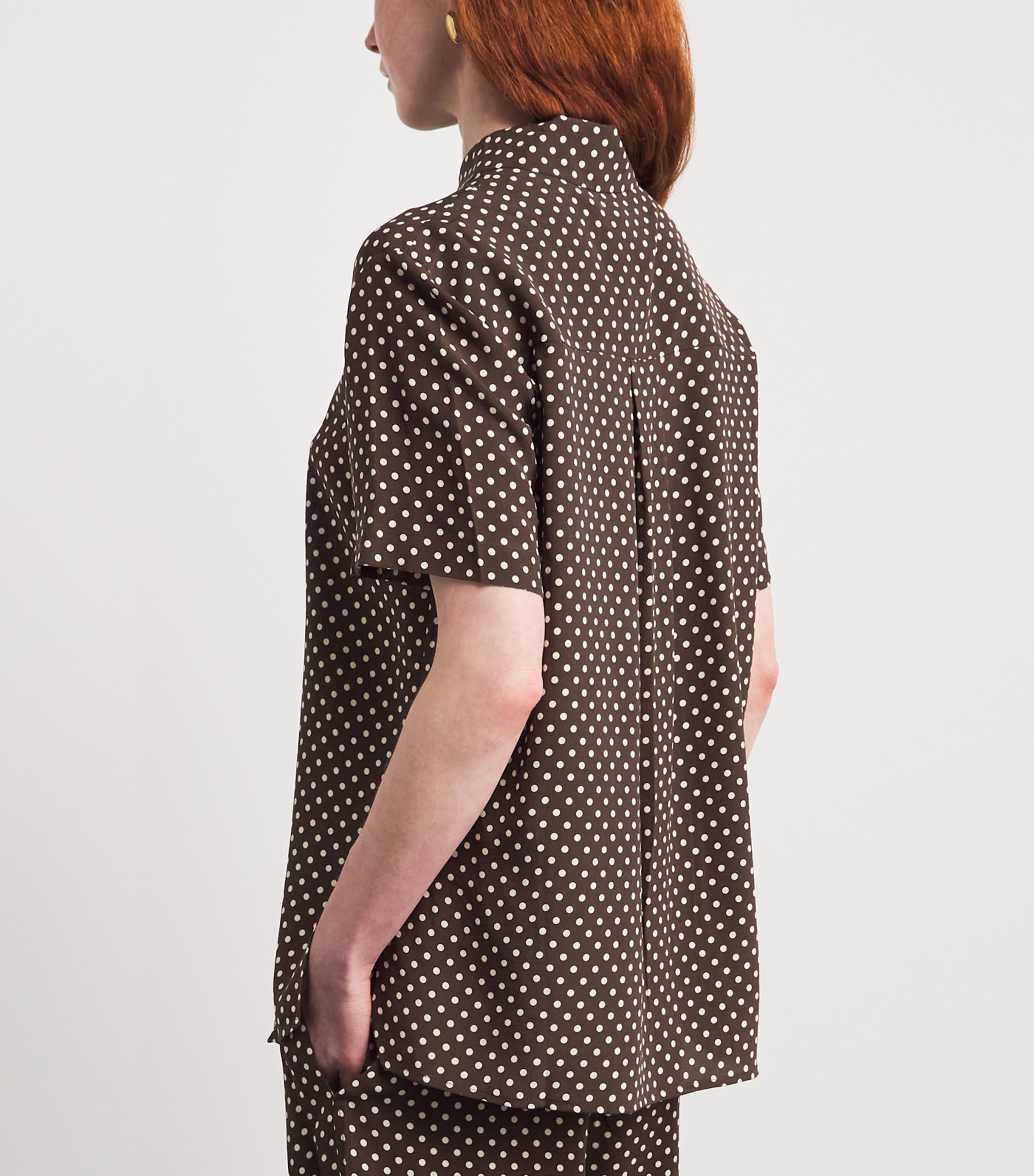 Matteau Womens Silk Polka Dot Shirt Plka Dot Plk Chc Image 5