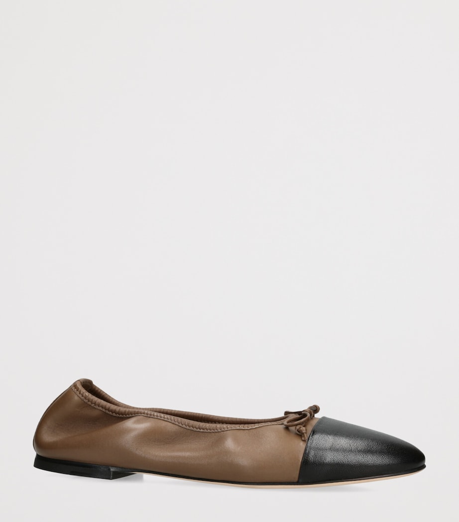 Dear Frances Womens Leather Gala Toe-Cap Ballet Flats Brown/oth Image 3