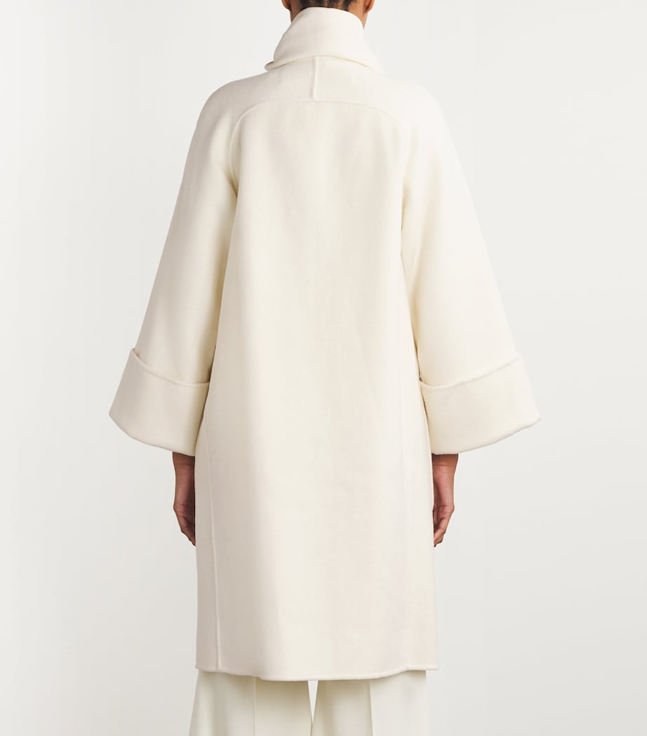 Cashmere Cunardier High Neck Coat PEARL Image 4