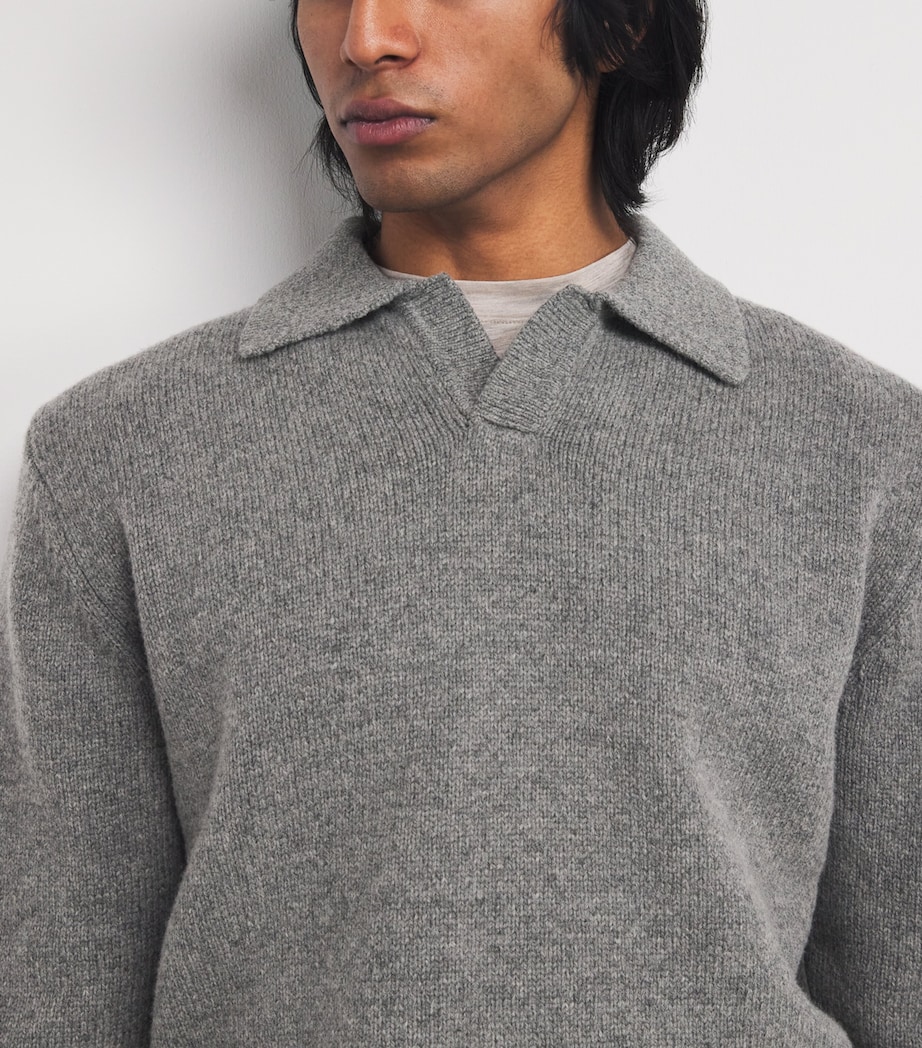 Wool-Blend Open-Collar Sweater 10173 - GRIGIO GREY Image 6