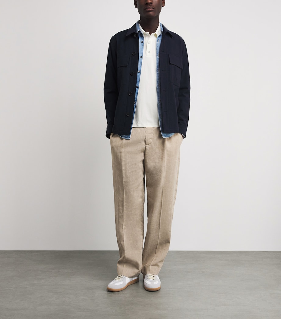 Rag & Bone Mens Technical Piqué Polo Shirt Chalk Image 2