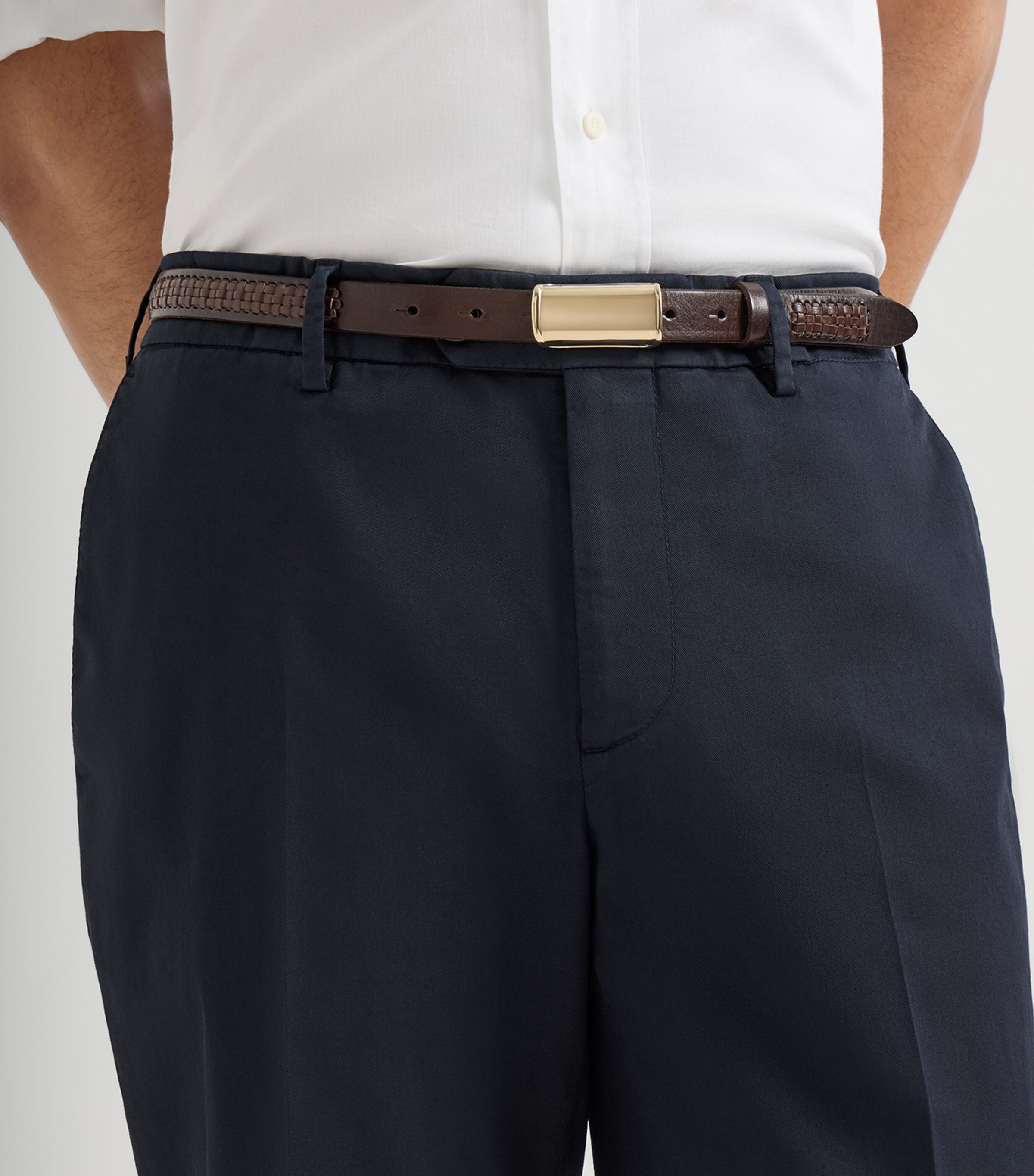 Brunello Cucinelli Mens Stretch-Cotton Gabardine Trousers Image 6