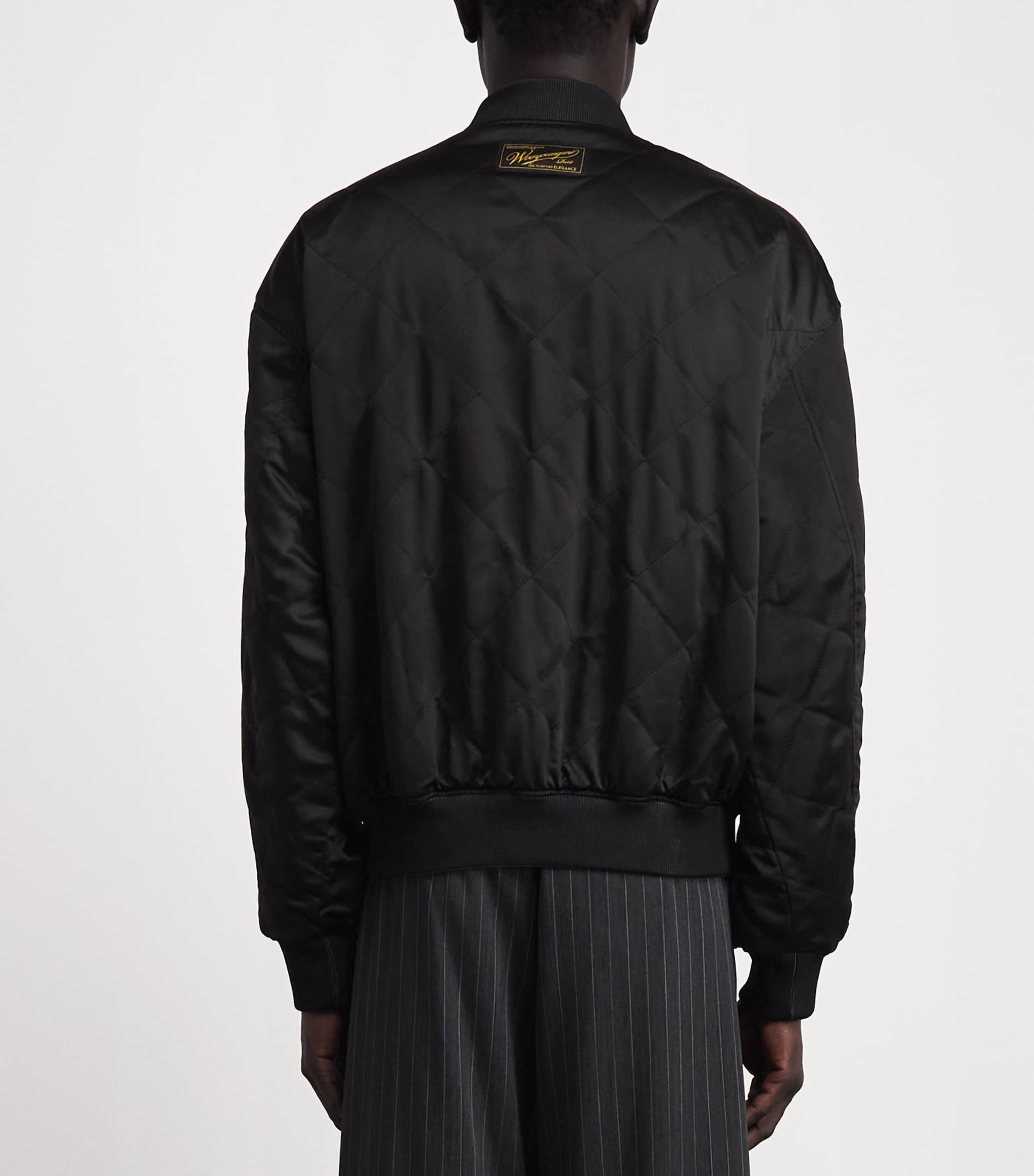 Wooyoungmi Mens Cotton Faded Logo Bomber Jacket Grey Image 7