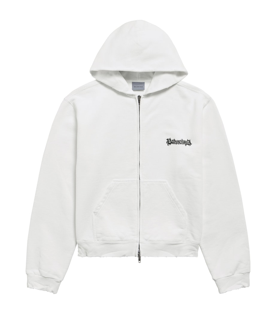 Balenciaga Womens Cotton Salon De Couture Zip-Up Hoodie Image 1