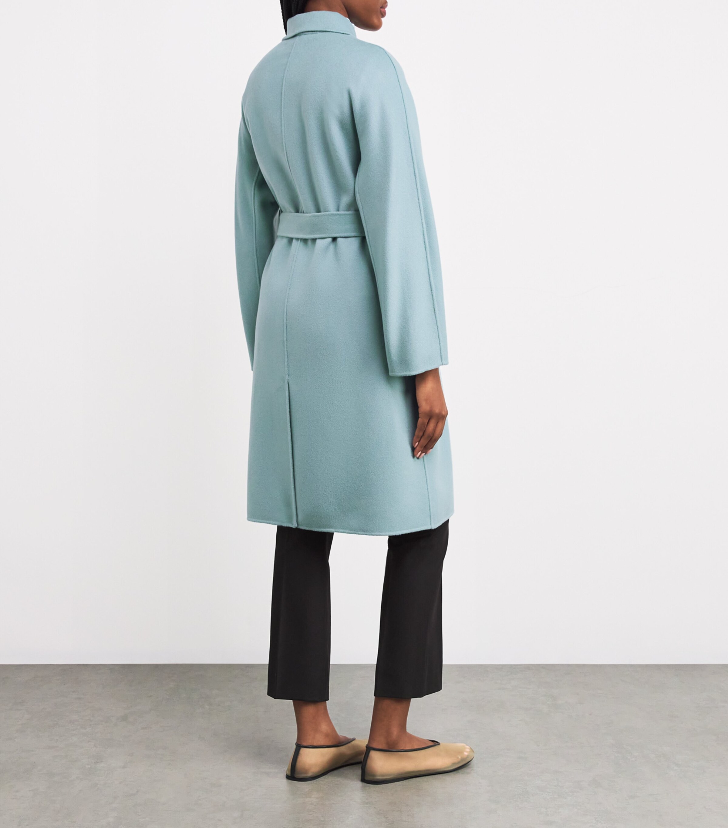 Virgin Wool-Blend Coat PASTEL GREEN Image 4