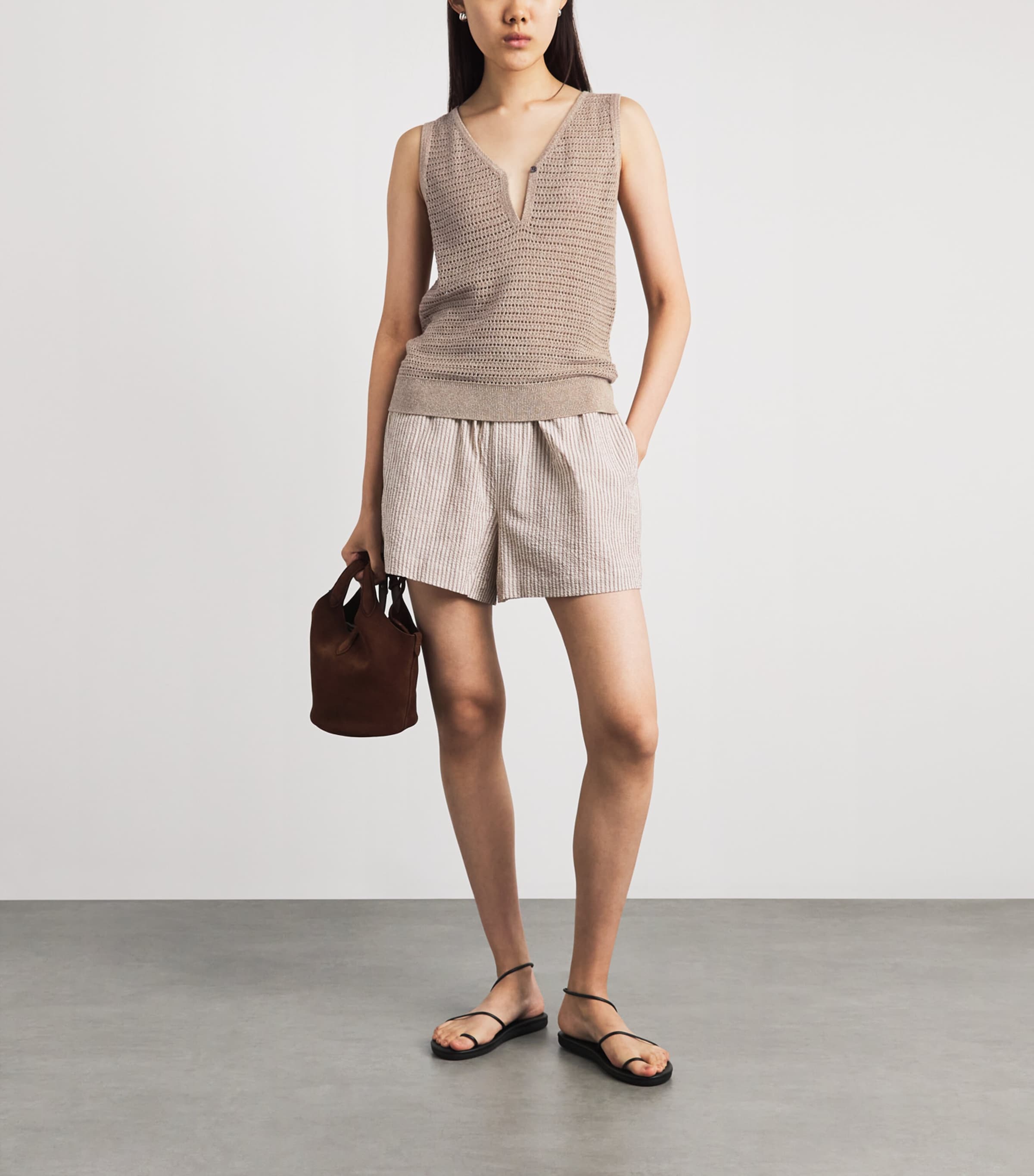 Varley Womens Cotton Ramon Tank Top Sepia Twist Image 2