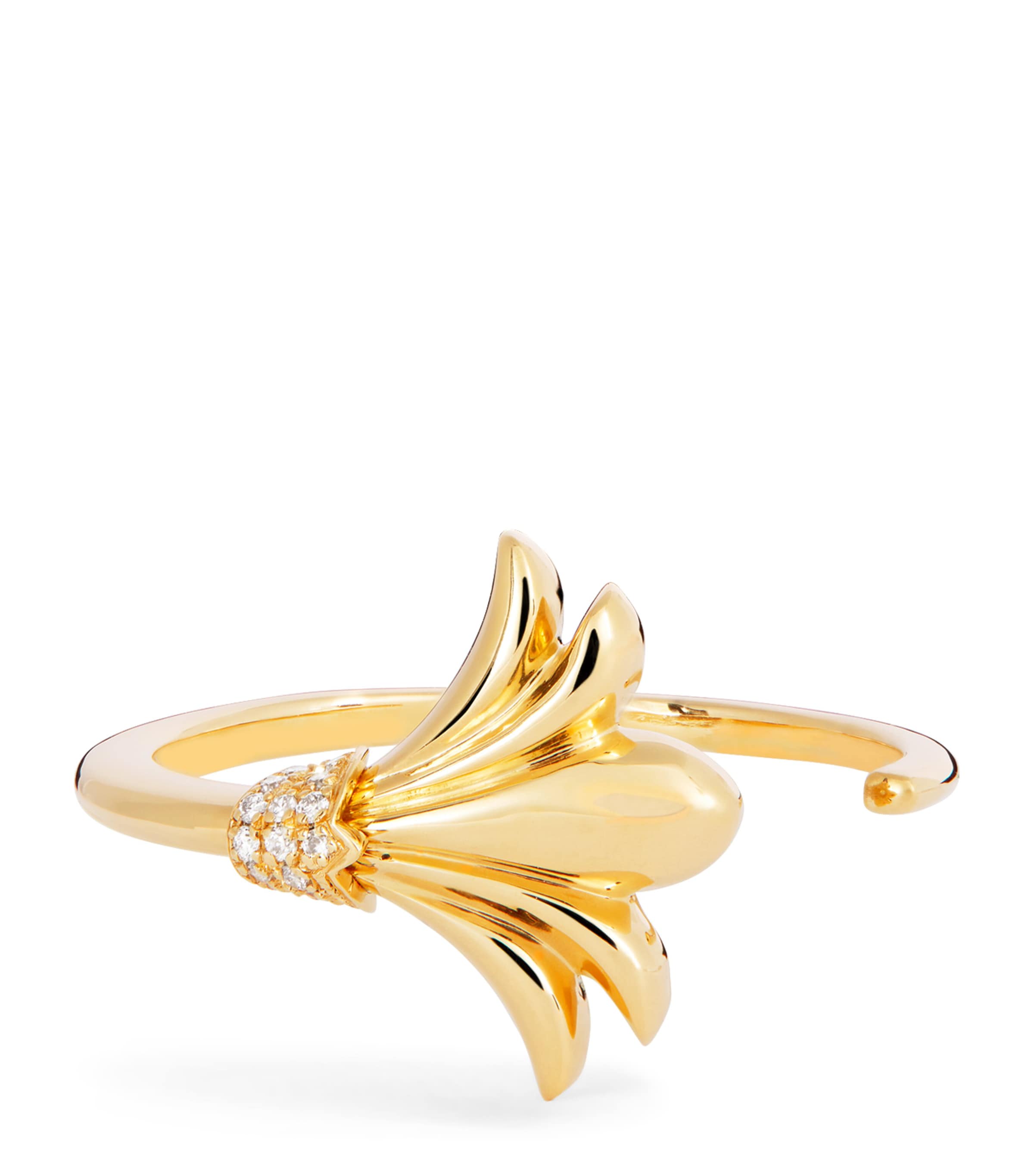 L'atelier Nawbar Mini Yellow Gold And Diamond Psychedeliah On A Vine Ring In Gold