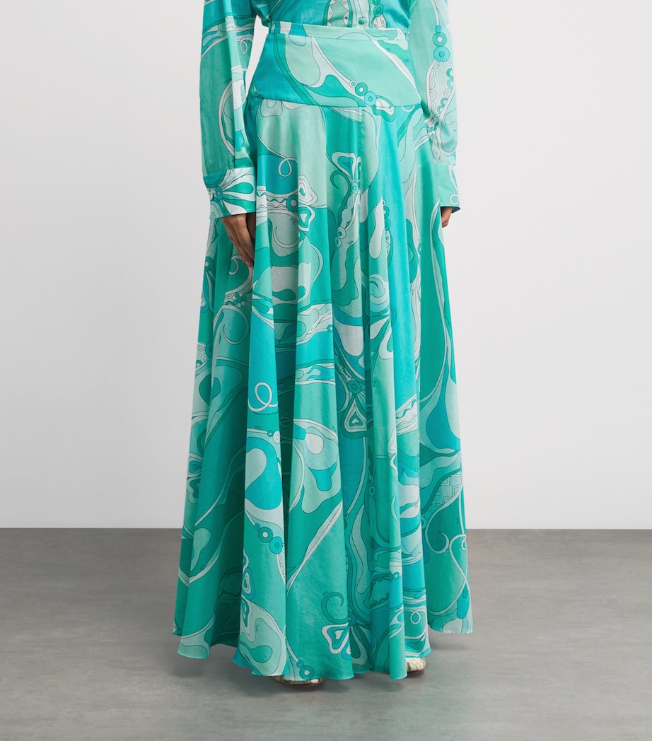 Cotton Orchidee Maxi Skirt 019/TURQUOISE Image 3