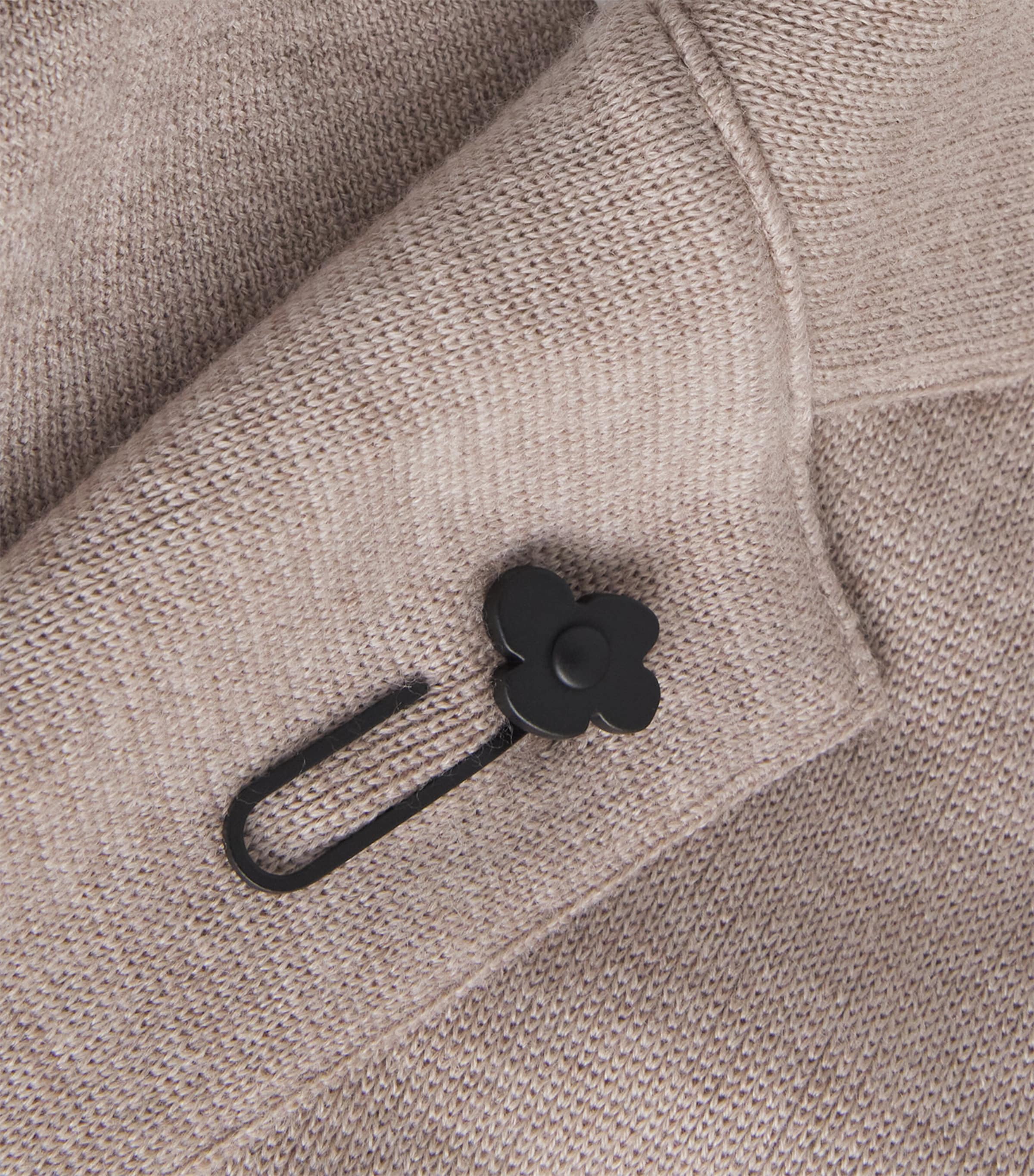 Virgin Wool Knitted Blazer 210-BEIGE Image 5