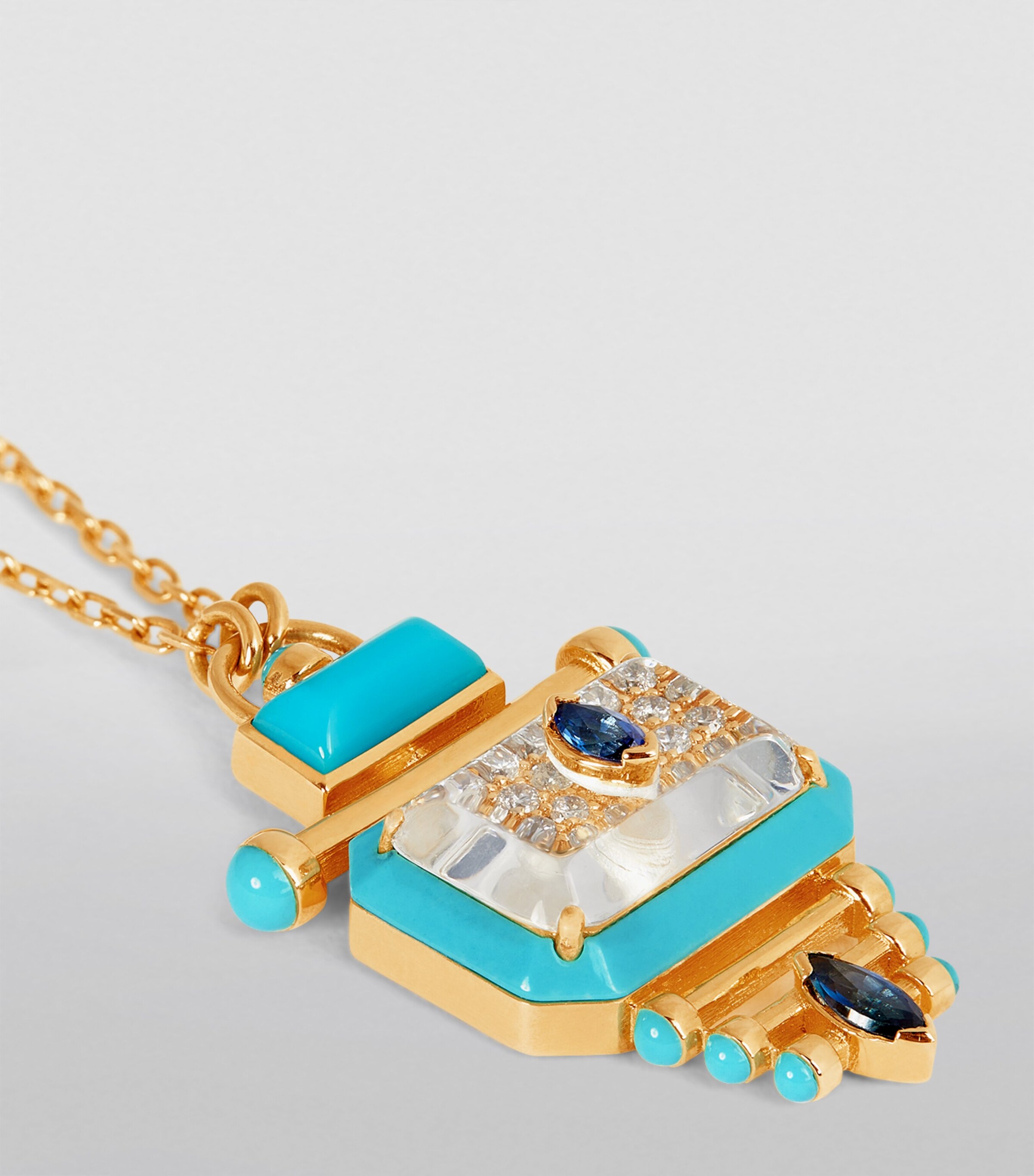 L'ATELIER NAWBAR Yellow Gold, Diamond and Sapphire Capture Little Blue Jay Necklace Blue Jay Image 4