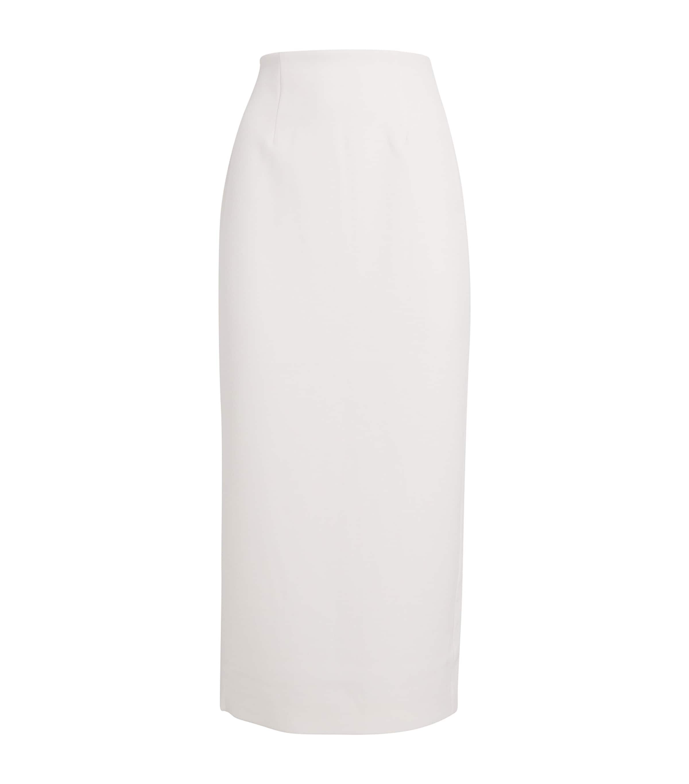 Roland Mouret Womens Cream Crepe Split Stretch-woven Midi Skirt In White
