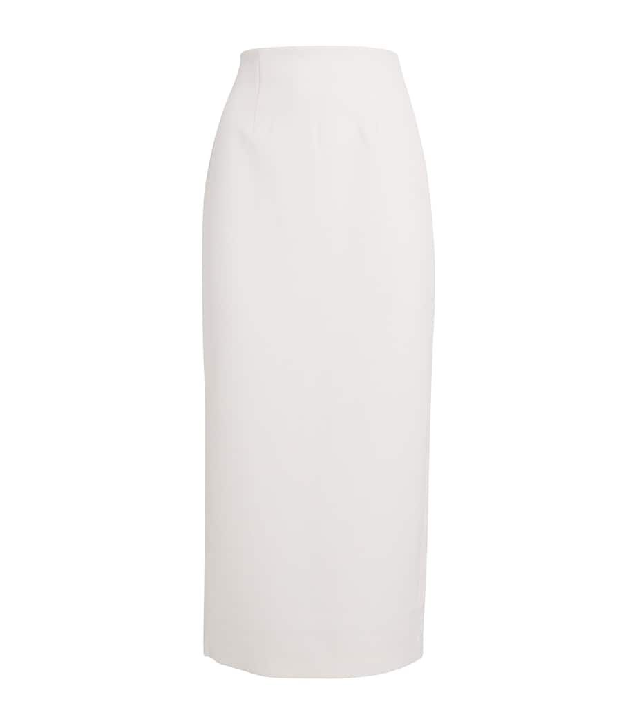 Crepe Midi Pencil Skirt CREAM Image 1
