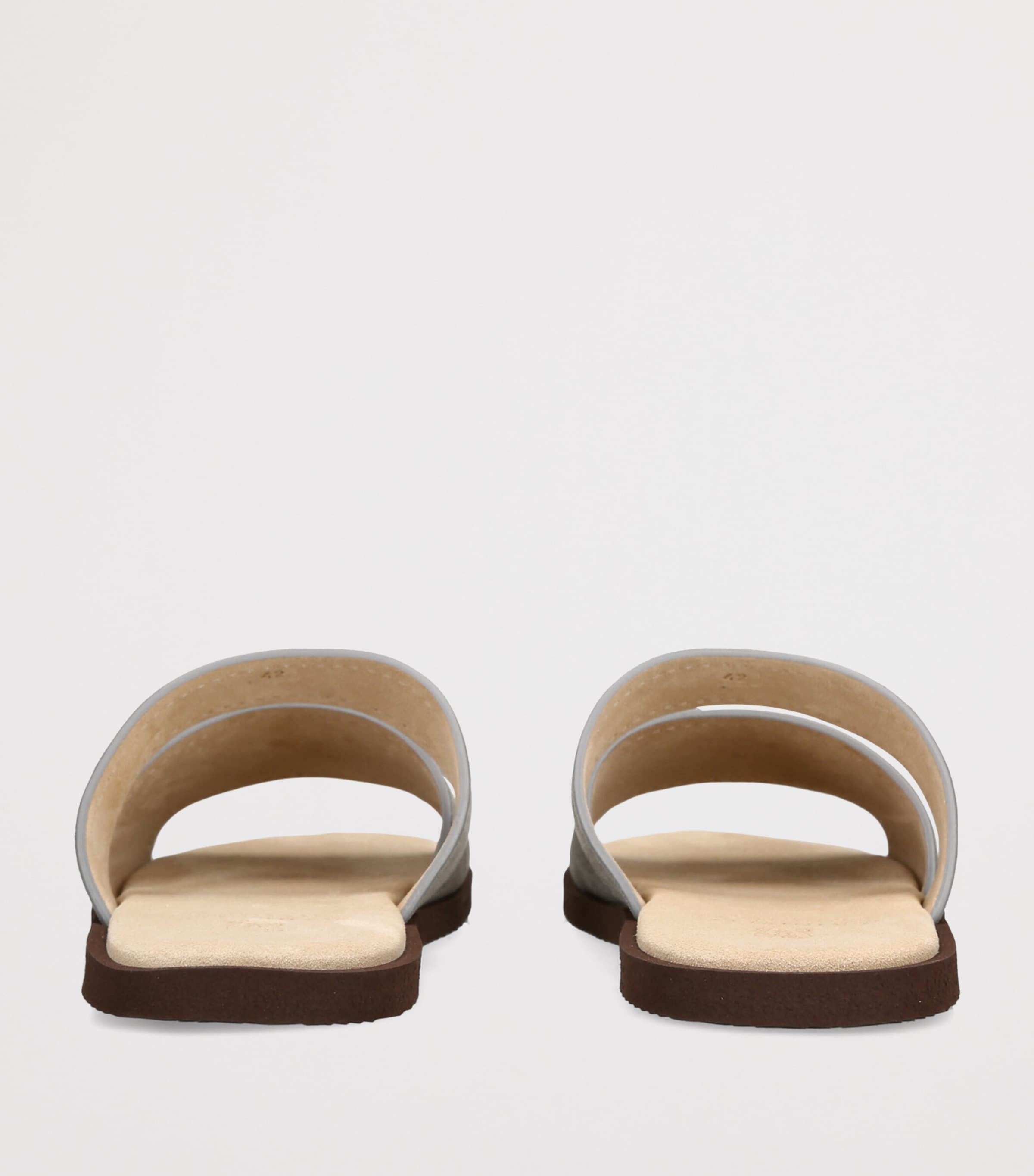Brunello Cucinelli Leather Slides Grey Image 2