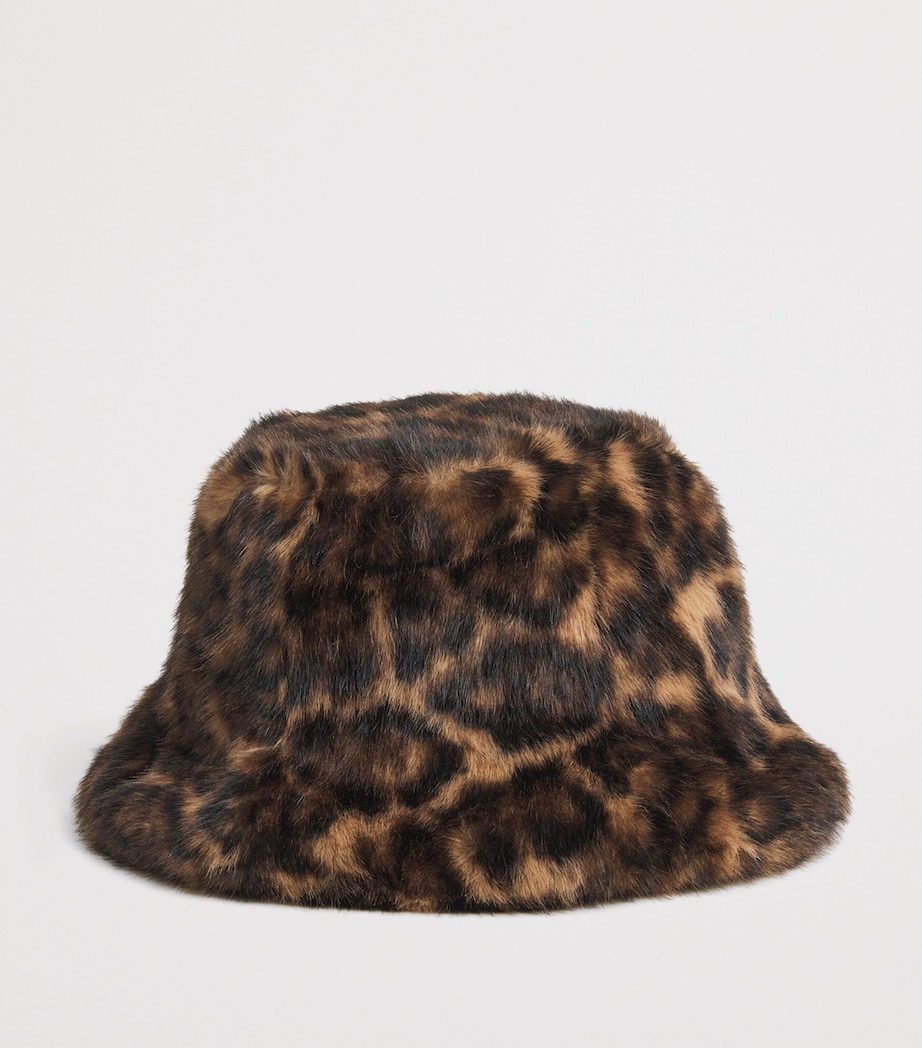Faux Fur Leopard Bucket Hat LEOPARD Image 2