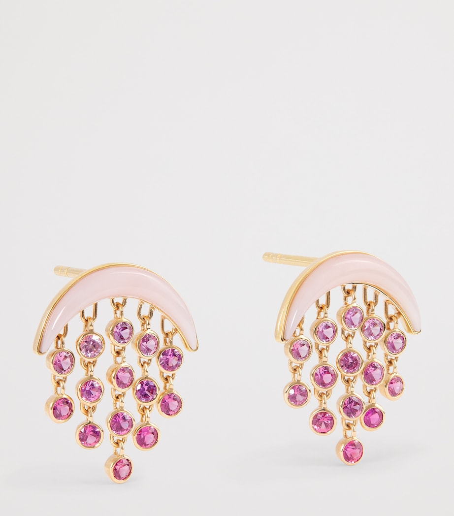 Yellow Gold, Sapphire and Opal Baby Fringe Earrings YELLOW GOLD Image 3