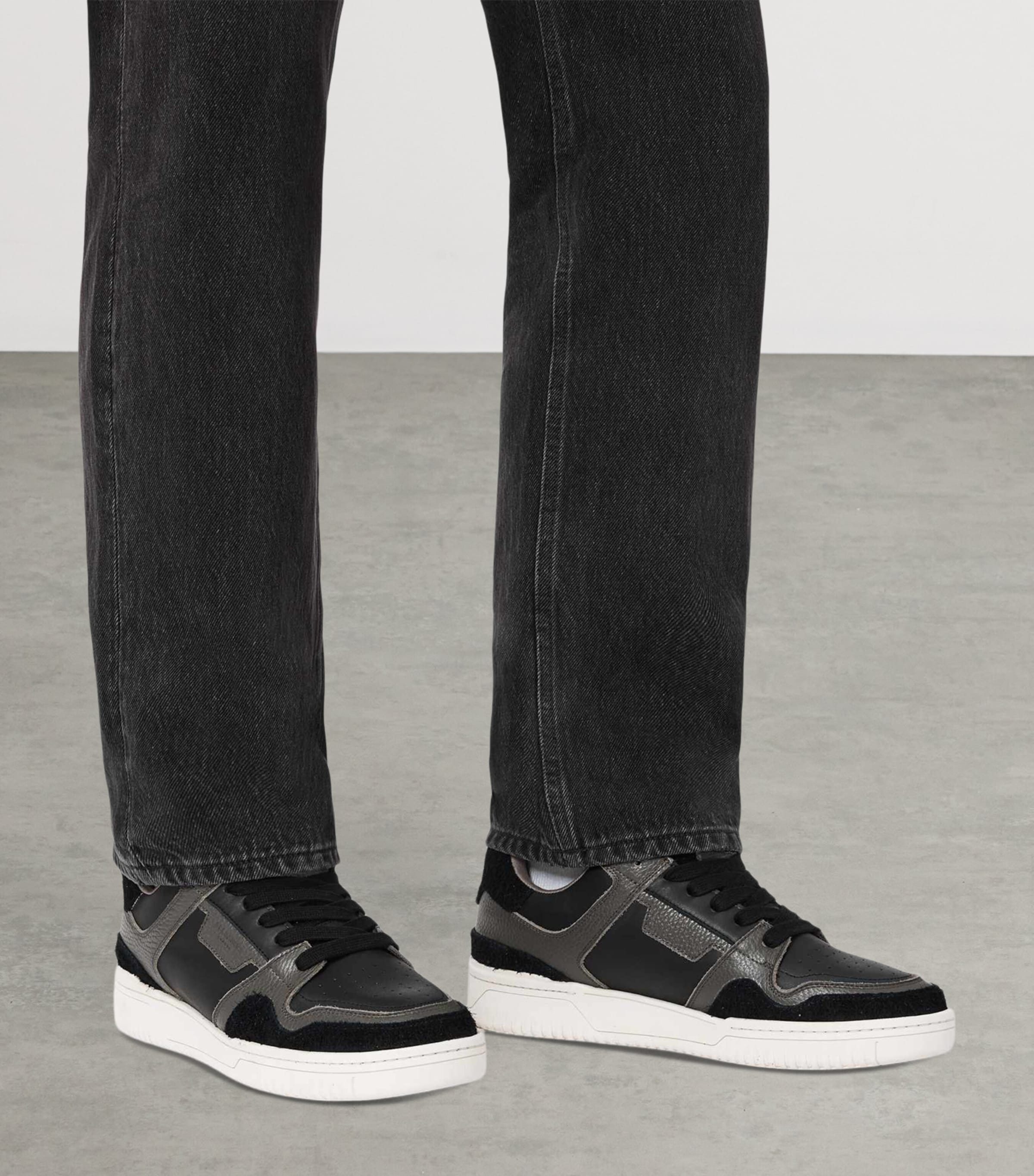 AllSaints Leather Regan Plus Low-Top Sneakers Black/sage Green Image 2