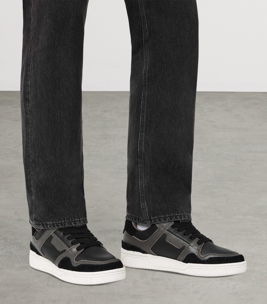 AllSaints Leather Regan Plus Low-Top Sneakers Black/sage Green Image 2