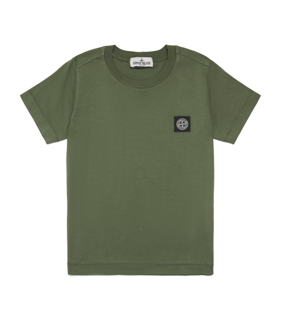 Stone Island Junior Cotton Logo T-Shirt (2-14 Years) Military Green Image 1