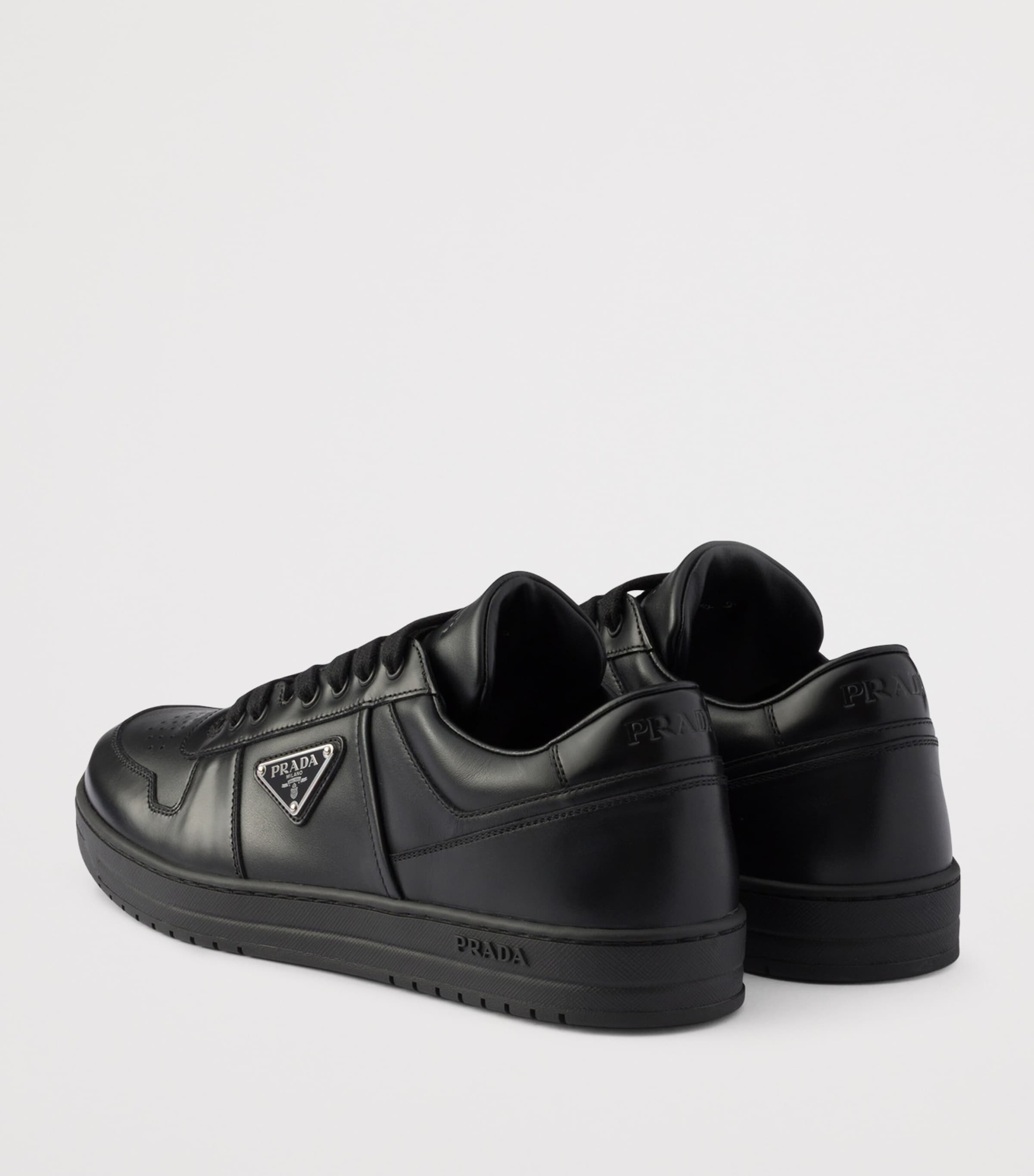 Prada Leather Downtown Sneakers Black Image 4