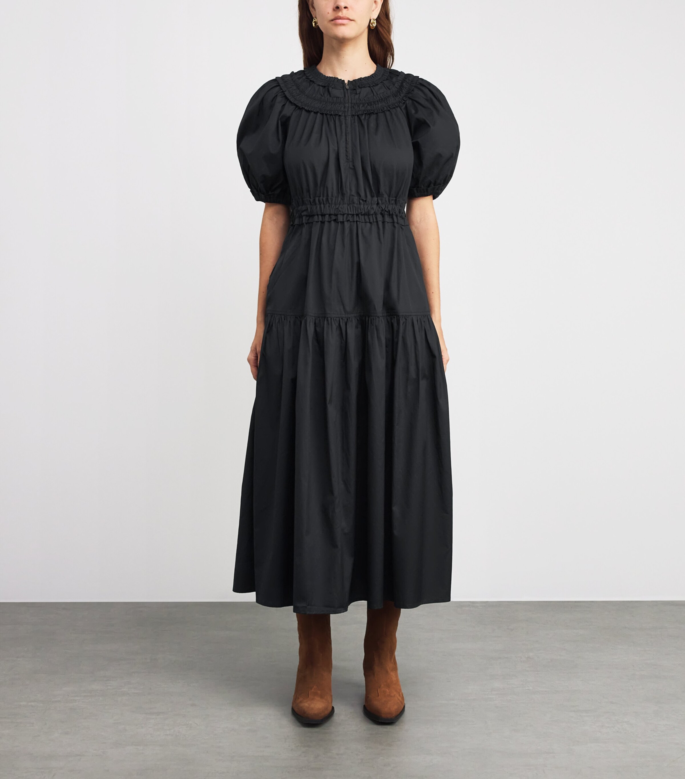 Ulla Johnson Womens Cotton Othella Midi Dress Noir Image 6