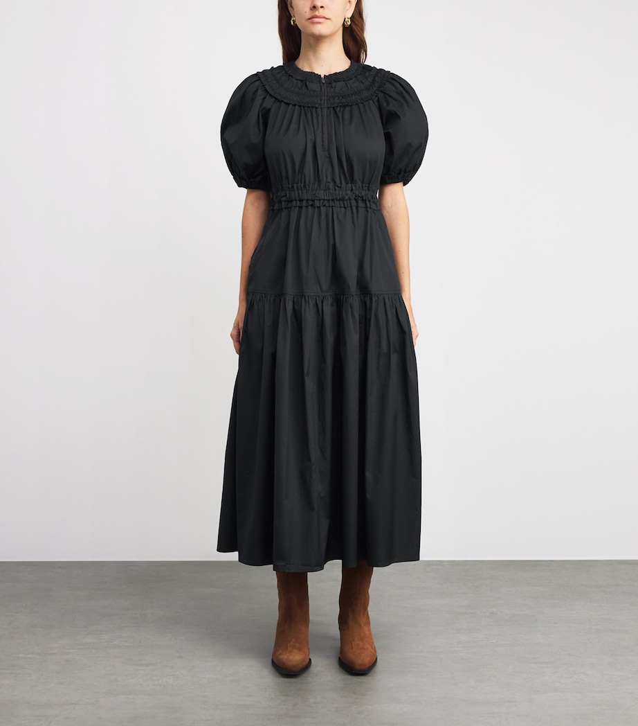 Cotton Othella Midi Dress NOIR Image 6