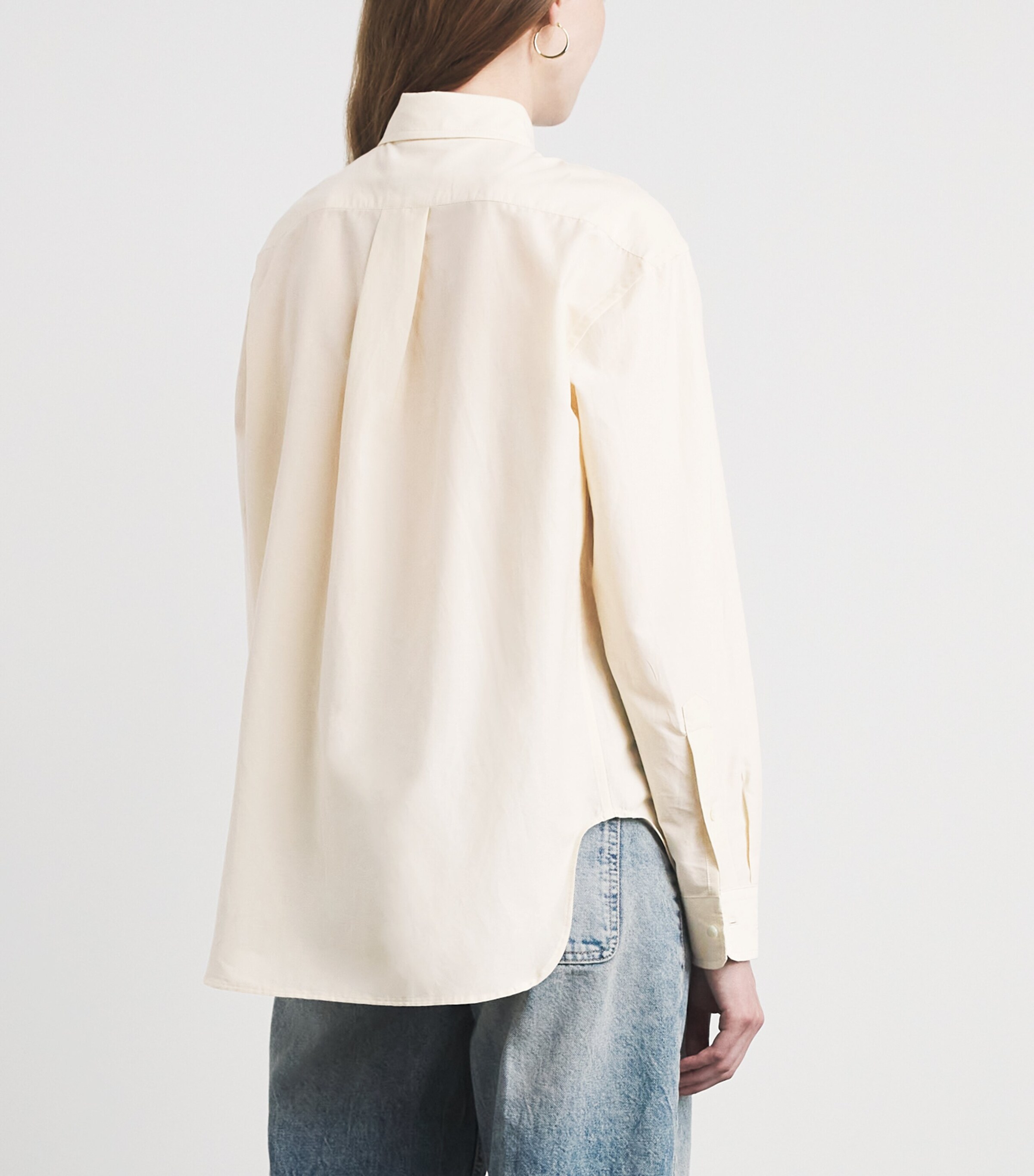 Polo Ralph Lauren Womens Cotton-Silk Relaxed-Fit Shirt Full Cream Image 5