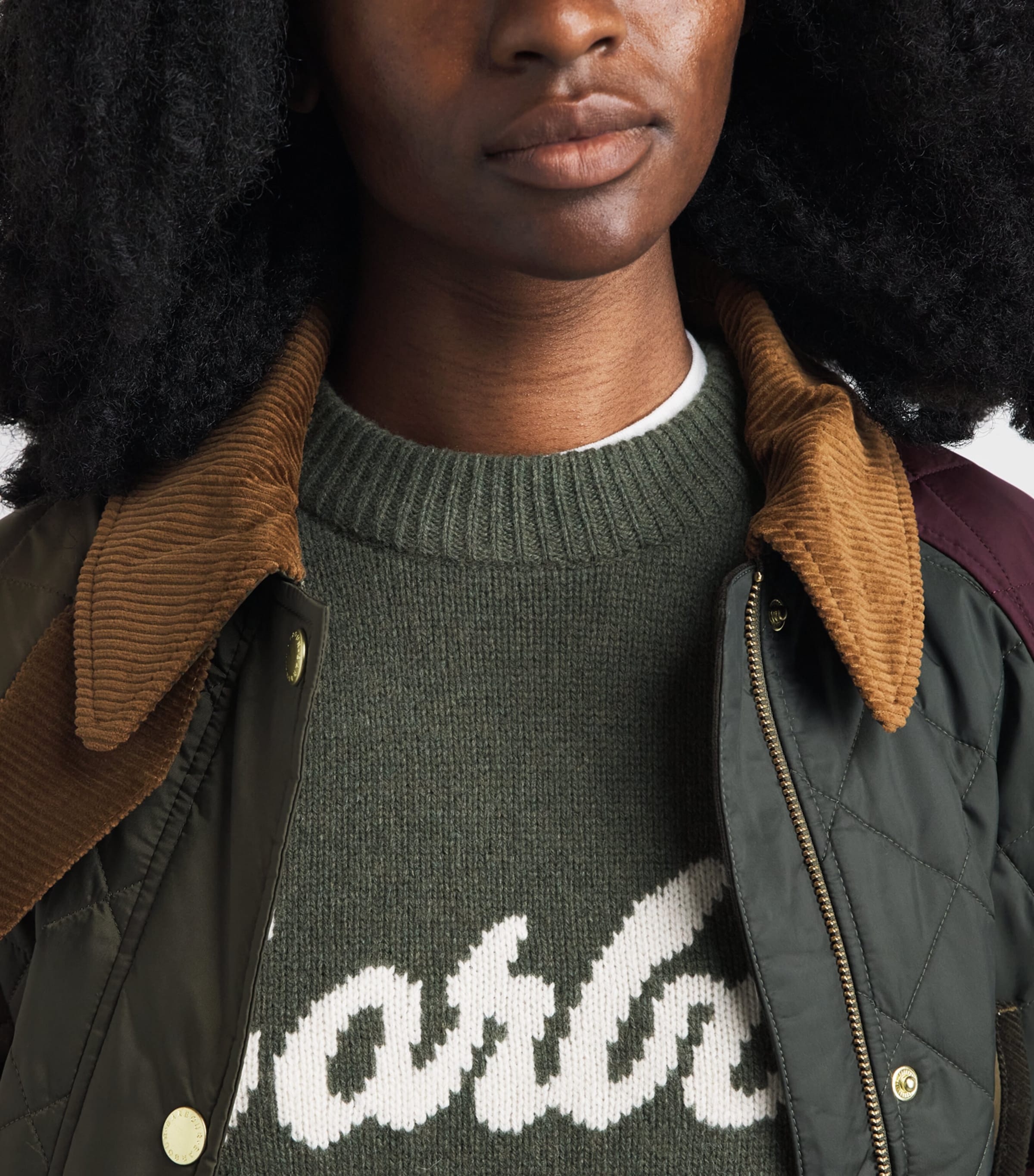 Barbour Womens Wool Ivybridge Sweater Olive Image 3