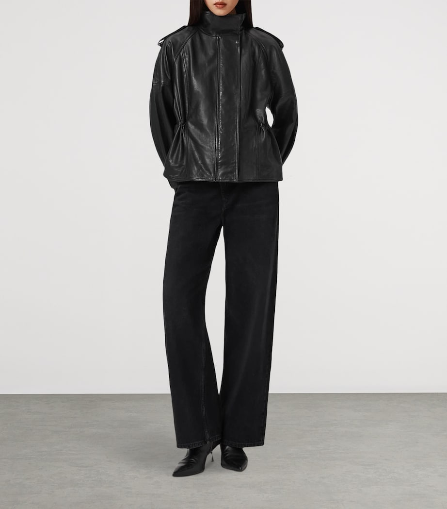 Serne Leather Jacket BLACK Image 4