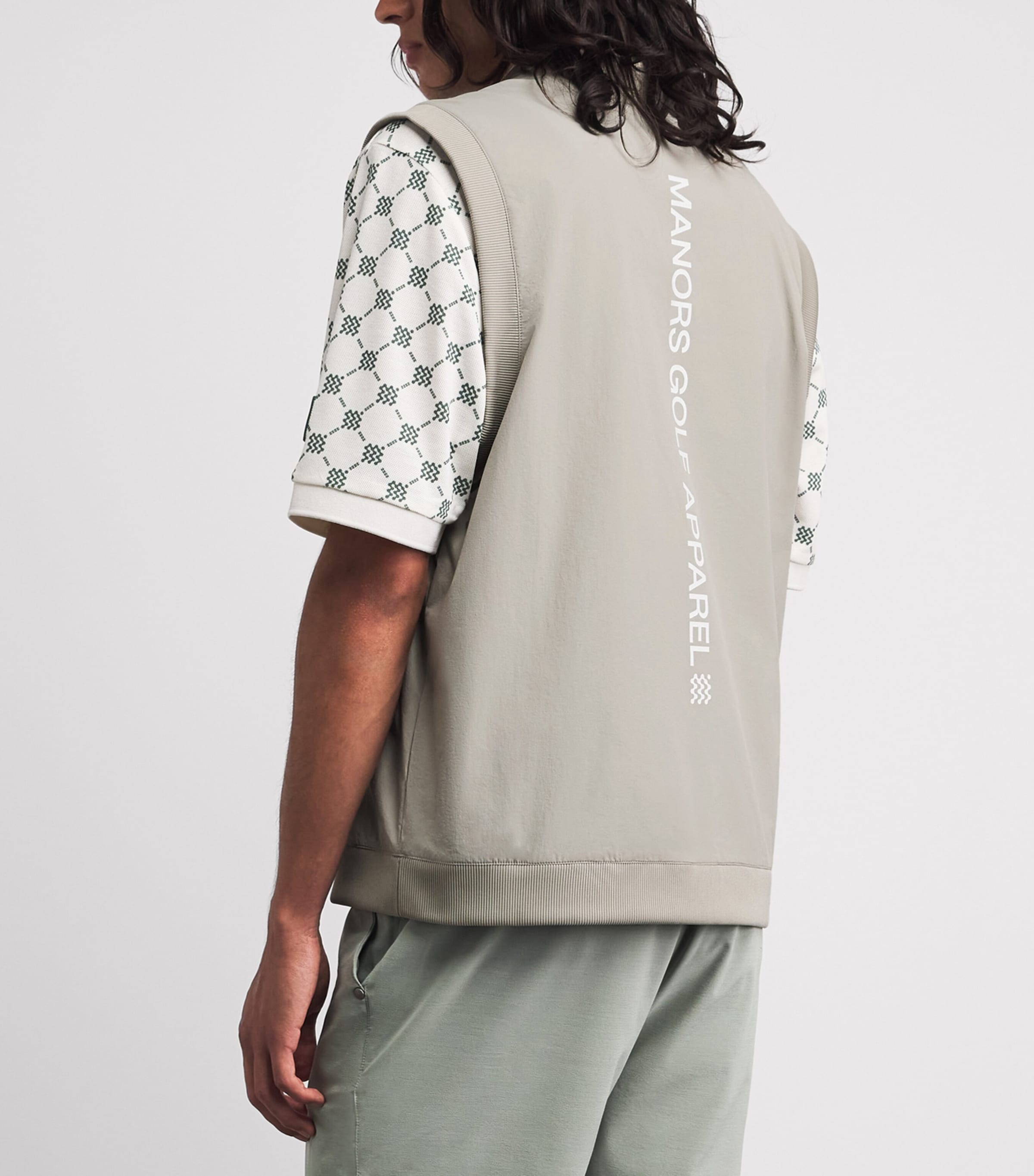 Manors Mens Reversible Logo Vest Dune Image 5