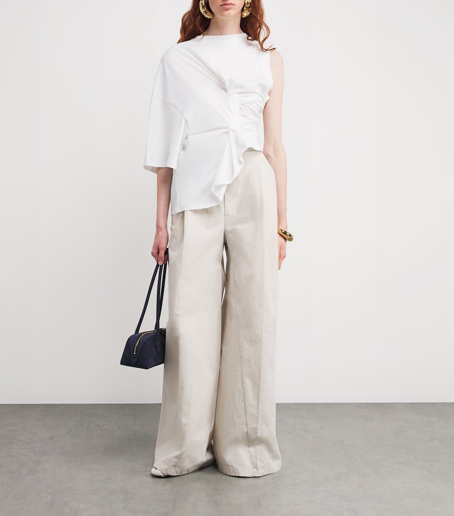 Organic Cotton Asymmetric Knot Top WHITE Image 2