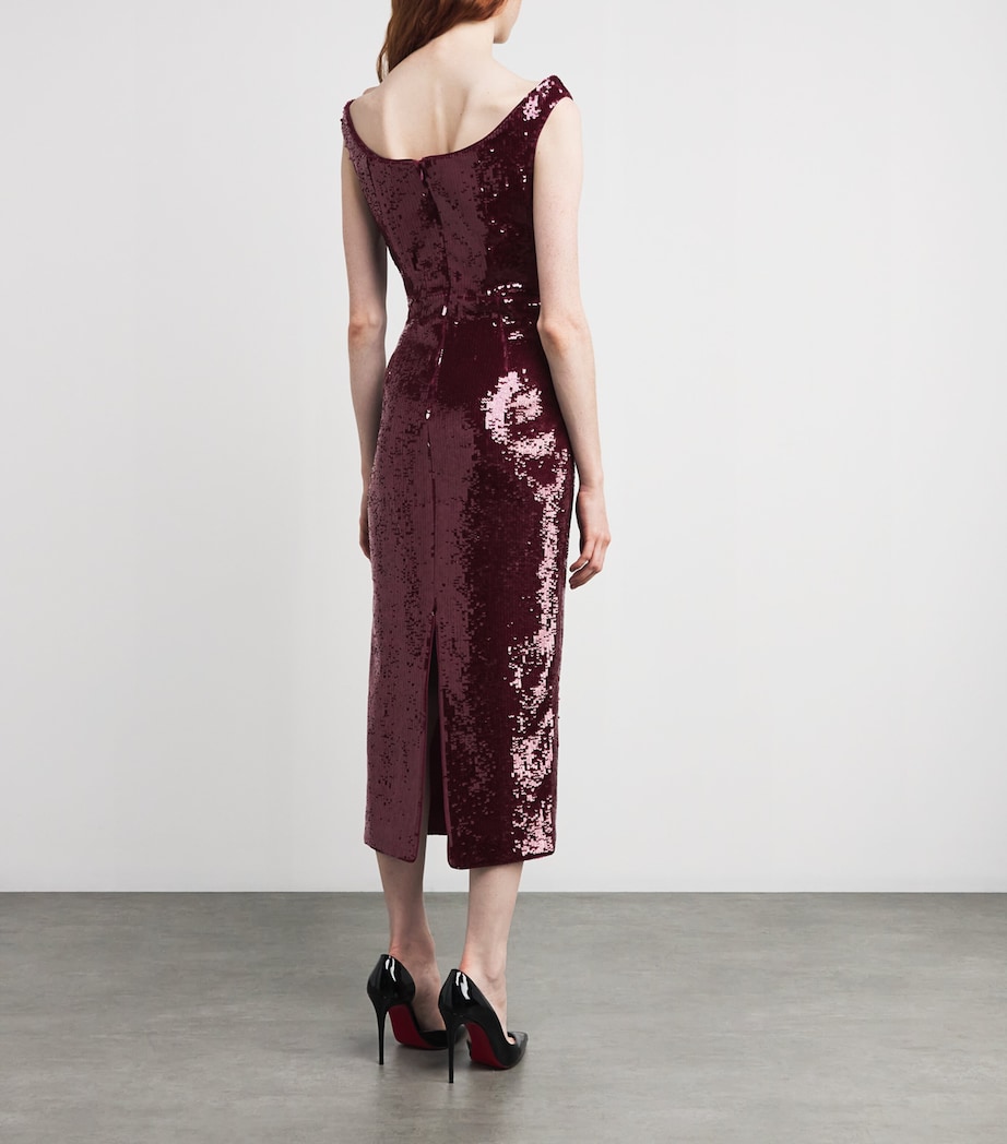 Sequin-Embellished Midi Dress DARK PINK Image 3