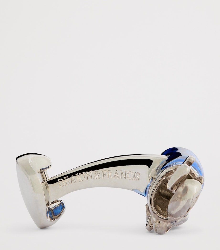 Sterling Silver Golf Cufflinks BLUE Image 4