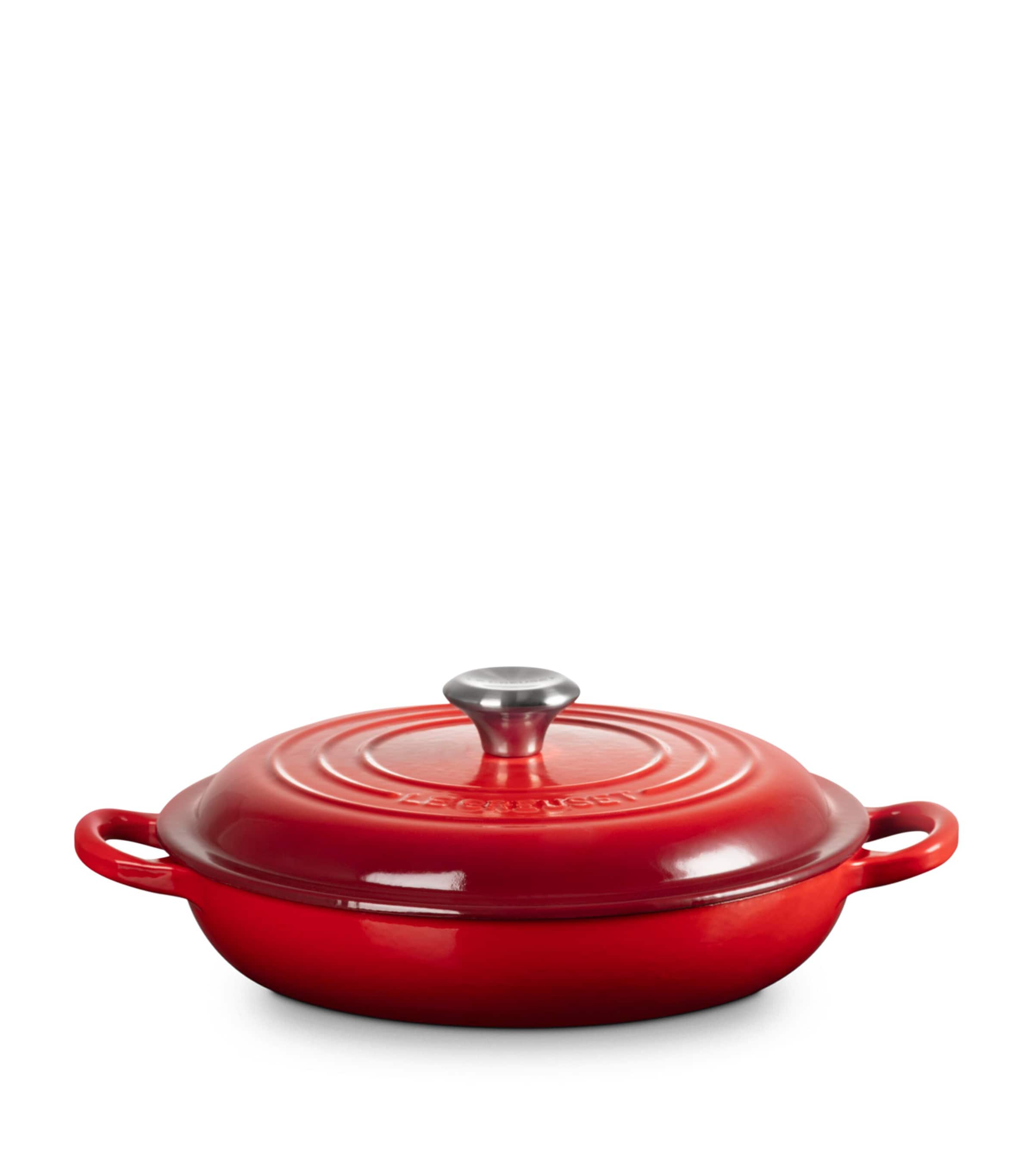 Le Creuset Cast Iron Shallow Casserole Dish (22cm) Cerise Image 1