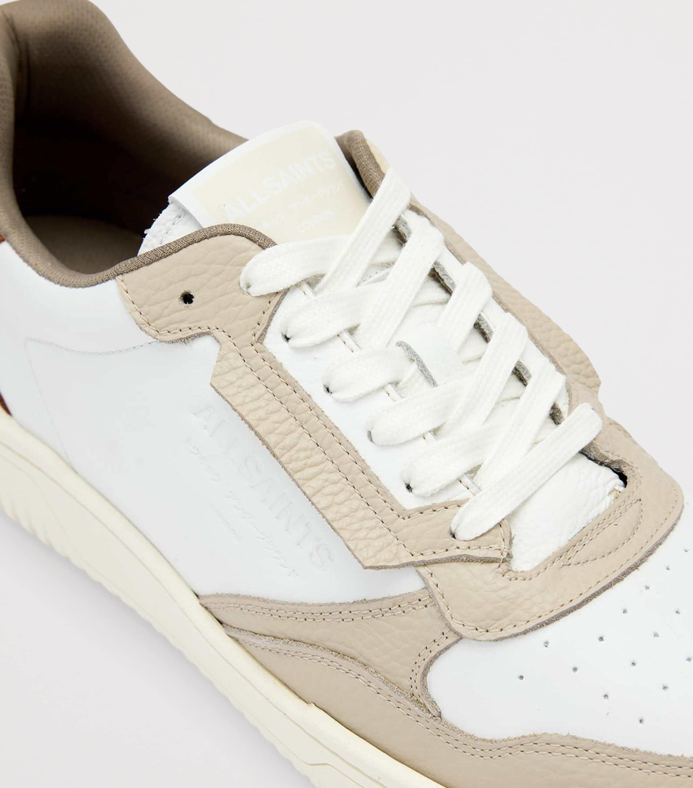 AllSaints Leather-Suede Regan Sneakers White/yellow/brown Image 4