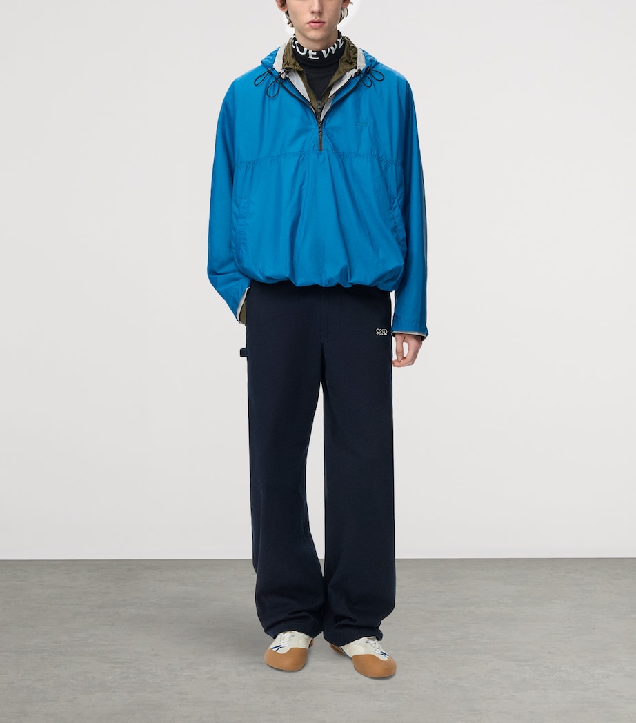 LOEWE Mens Twill Straight-Leg Trousers Blue/navy Image 2