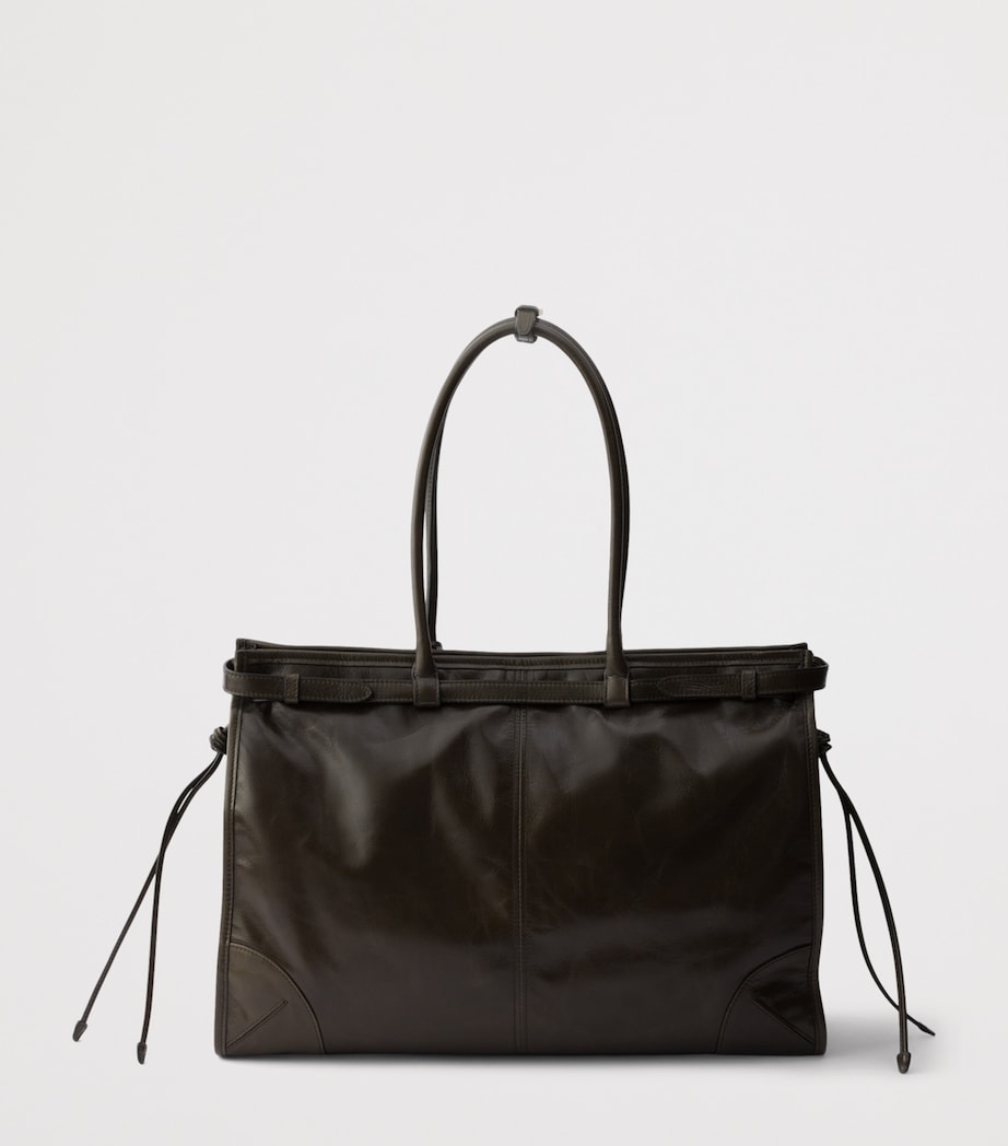 Prada Extra Large Leather Bonnie Shoulder Bag Green Image 4