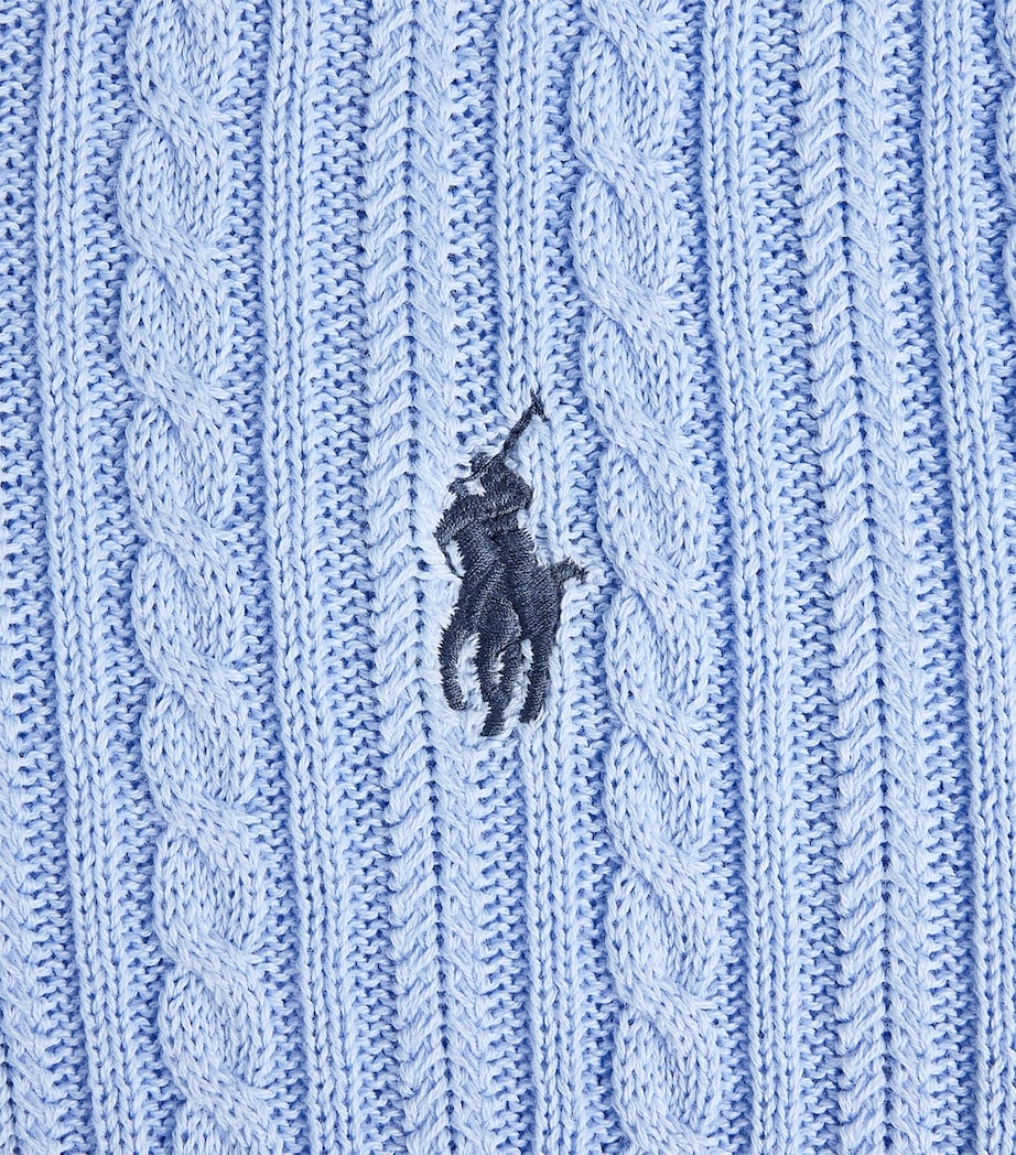 Polo Ralph Lauren Mens Cable Knit Polo Shirt Office Blue Image 6