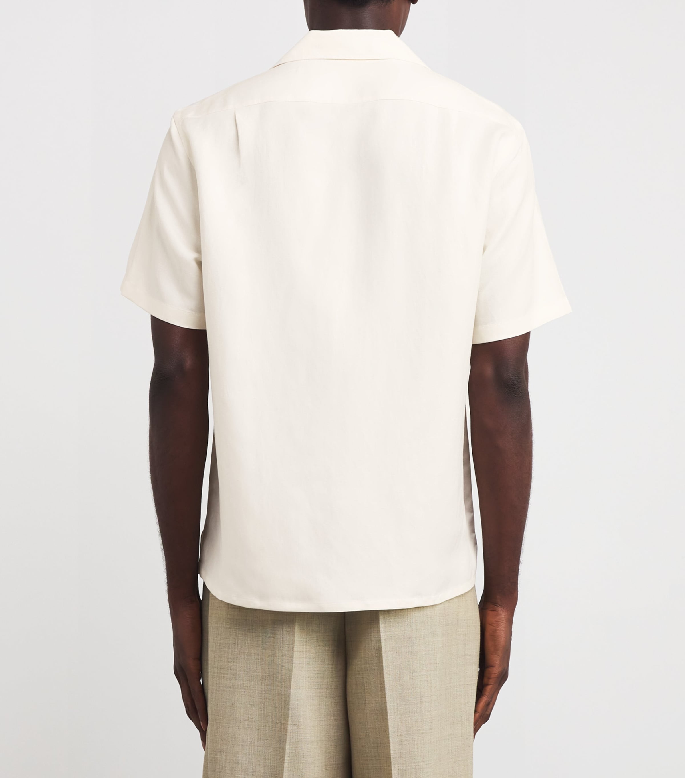 Ralph Lauren Purple Label Ivory x Wimbledon Silk-Linen Shirt
