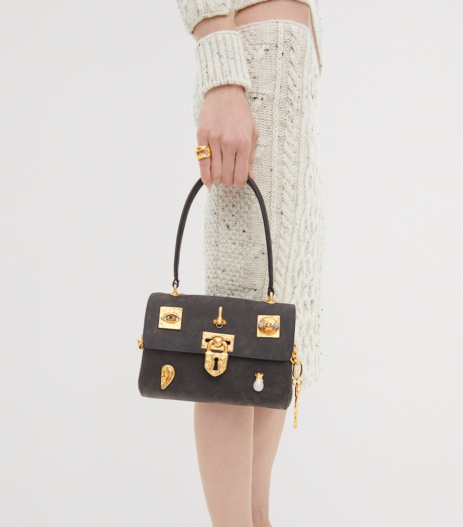 Schiaparelli Mini Leather Bijoux Secret Top-Handle Bag Dark Grey Image 2