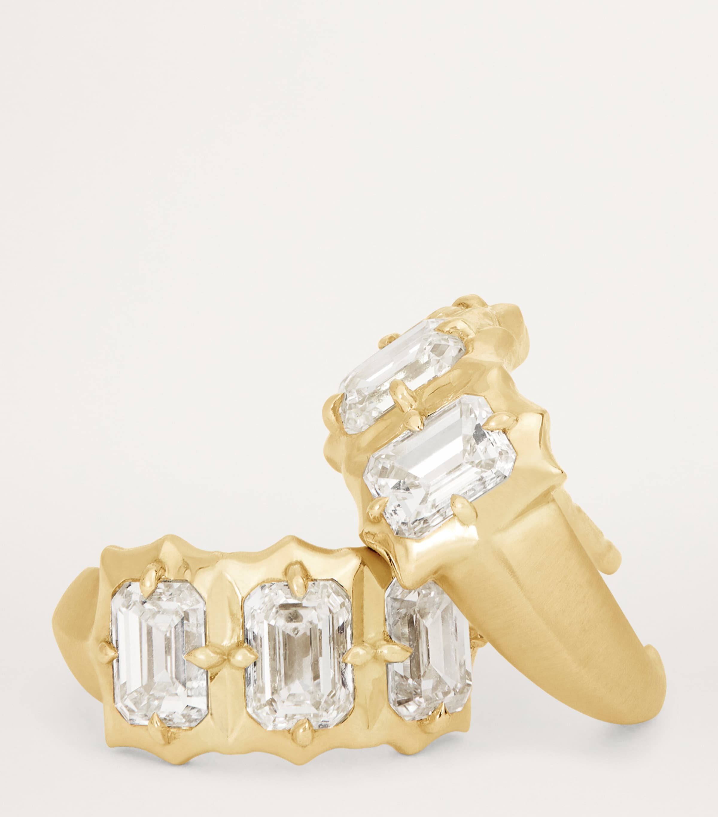 Small Yellow Gold and Diamond Alchemy Vanguard Hoop Earrings YELLOW GOLD Image 6