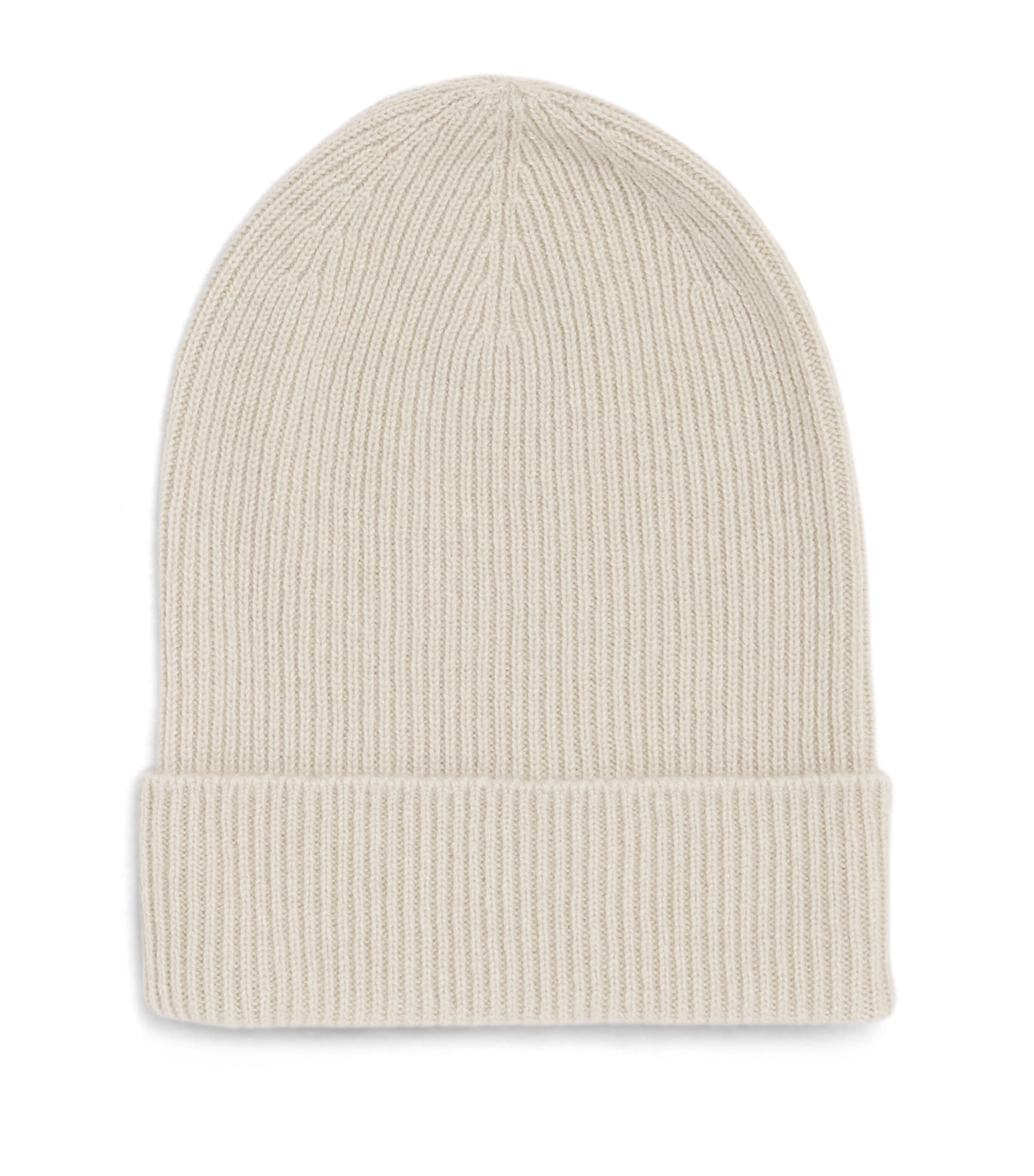 Shop Johnstons Of Elgin Cashmere Ribbed Beanie In Beige