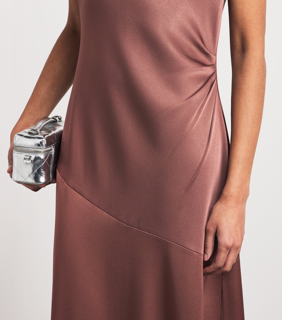 ME+EM Womens Crepe Bias-Cut Maxi Dress Light Cinnamon Brown Image 5