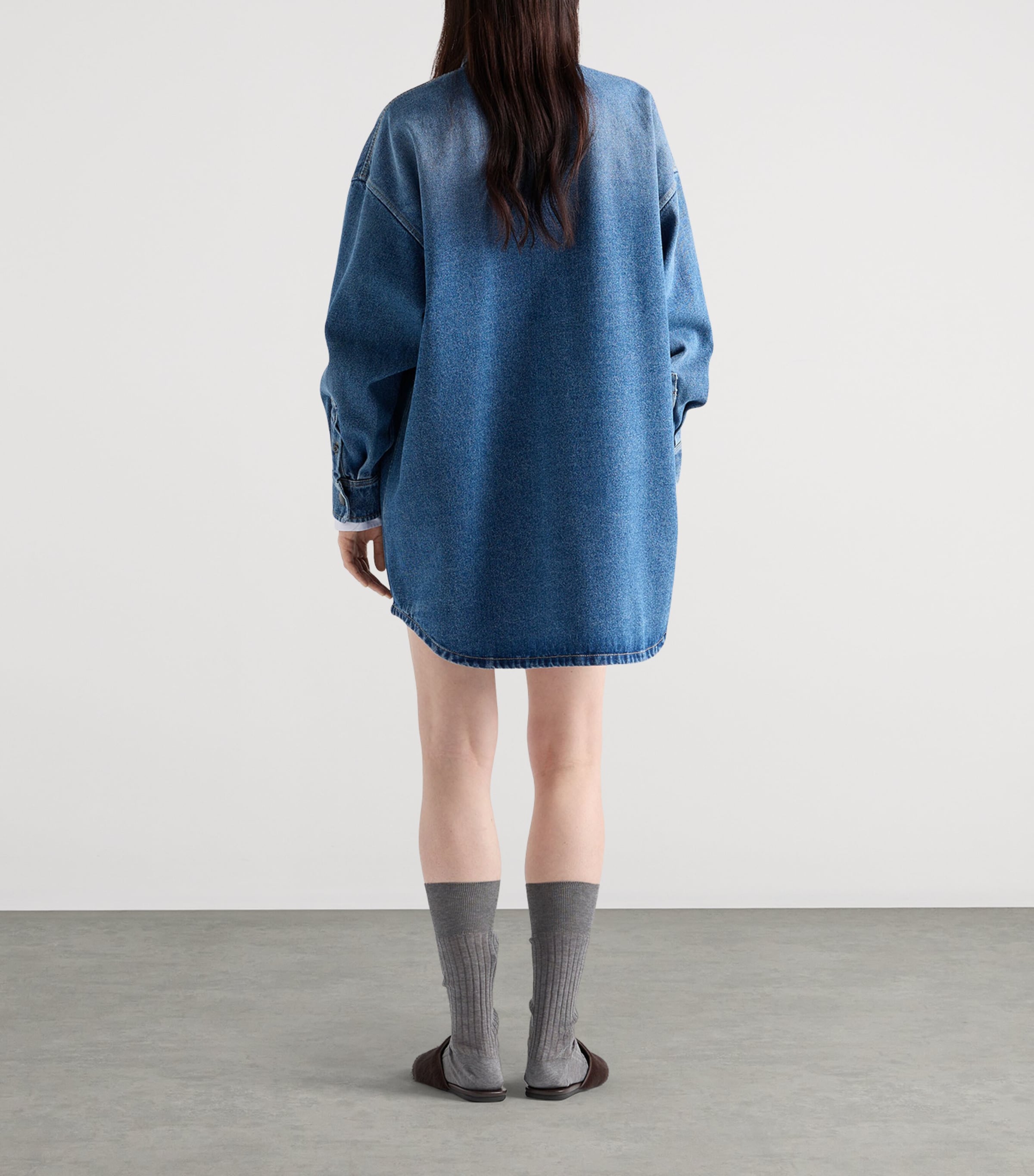 Denim Oversized Shirt F0V3N Image 5