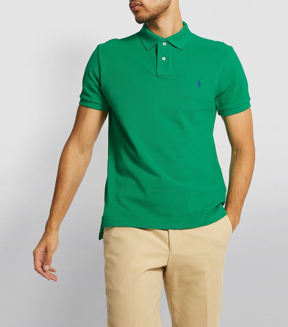 Cotton Mesh Custom-Fit Polo Shirt GREEN Image 5