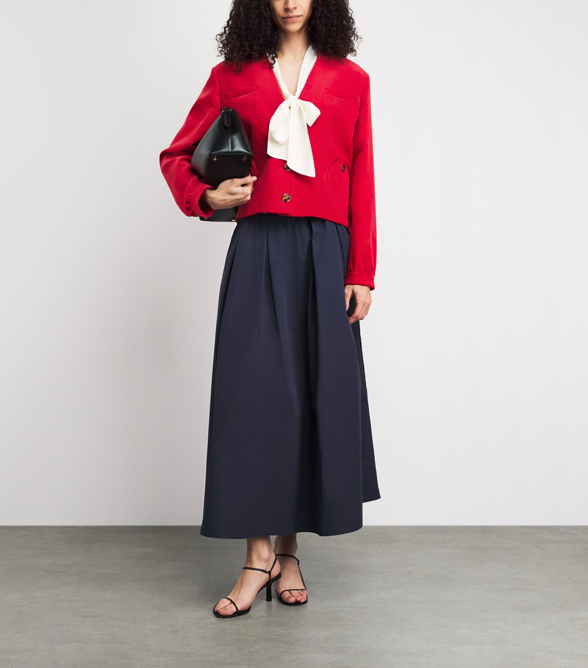 Blazé Milano Womens Cotton-Linen Velvet Riviera Bolero Cardigan Crab Image 2