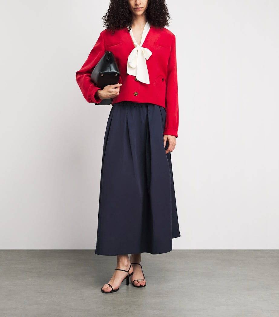 Blazé Milano Womens Cotton-Linen Velvet Riviera Bolero Cardigan Crab Image 2